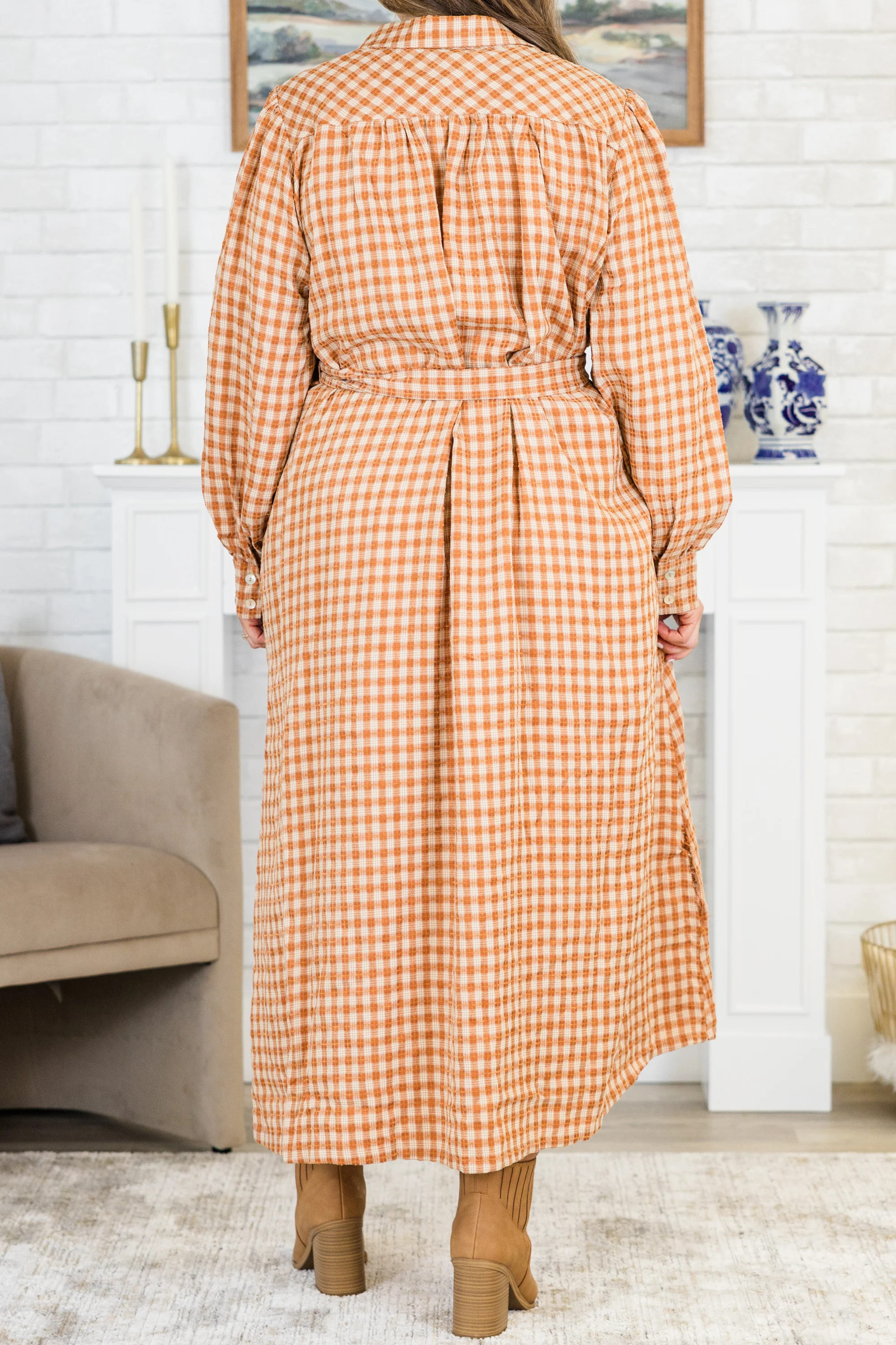 Talk To You Later Maxi Dress, Rust - Giverhouse