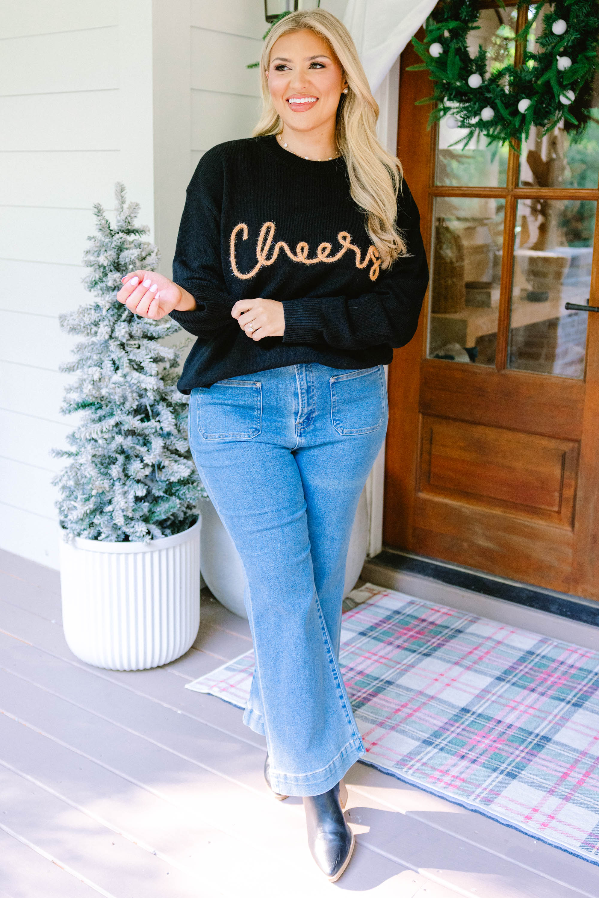 Cheers Just Because Top, Black - Giverhouse