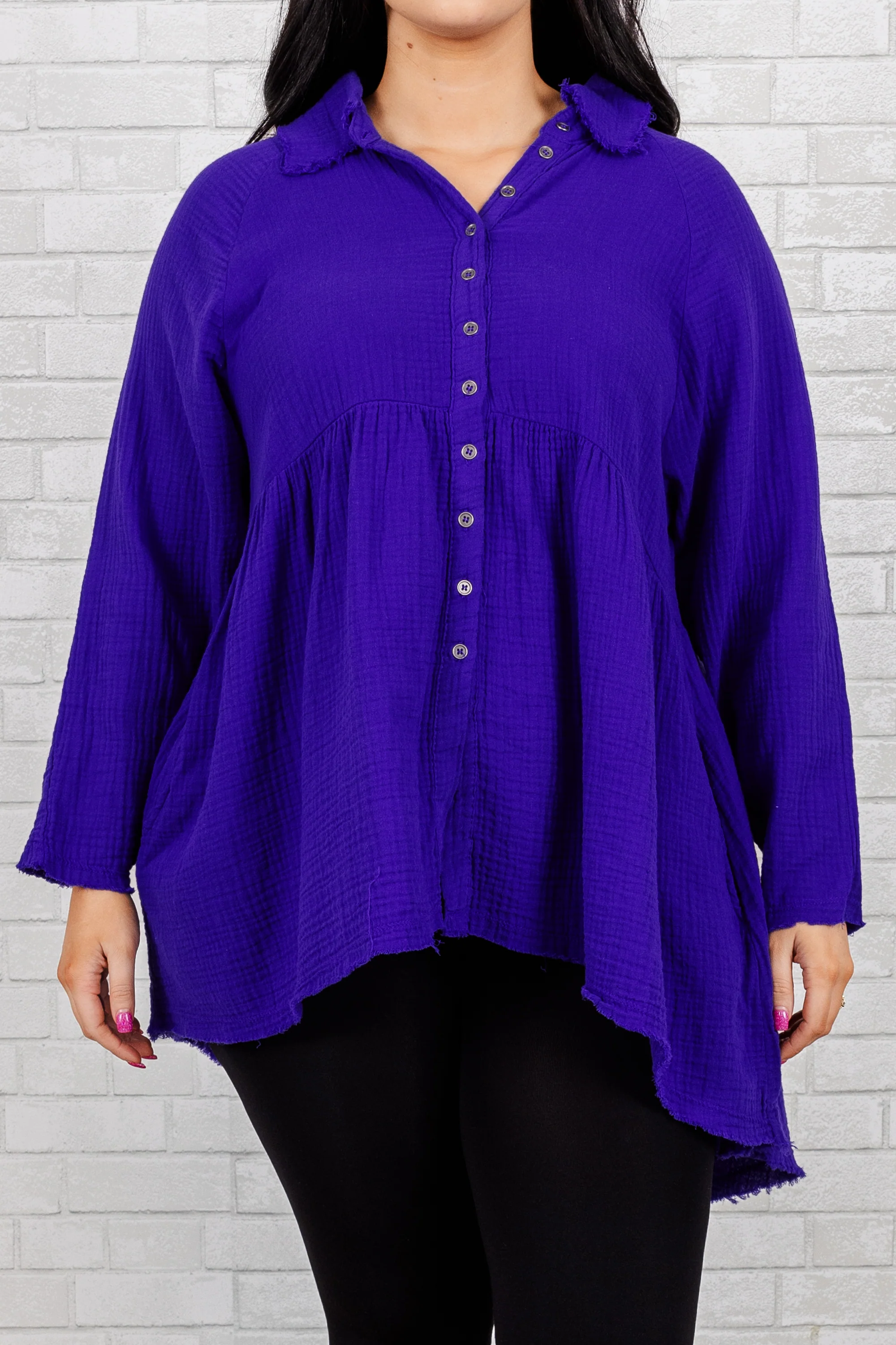 Stuck In Her Daydream Top, Bright Blue - Giverhouse