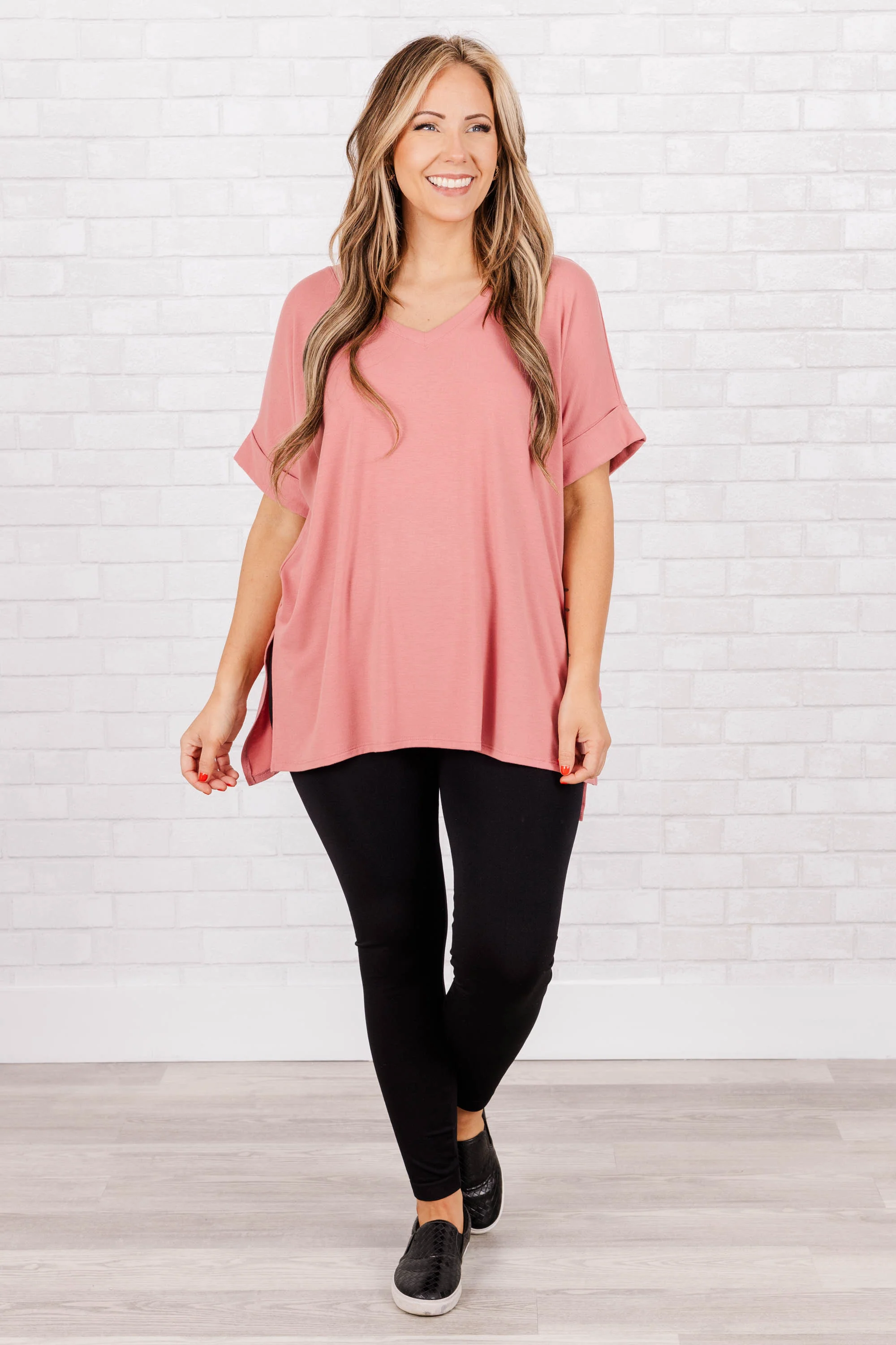 Comfy Travels Top, Dusty Rose - Giverhouse