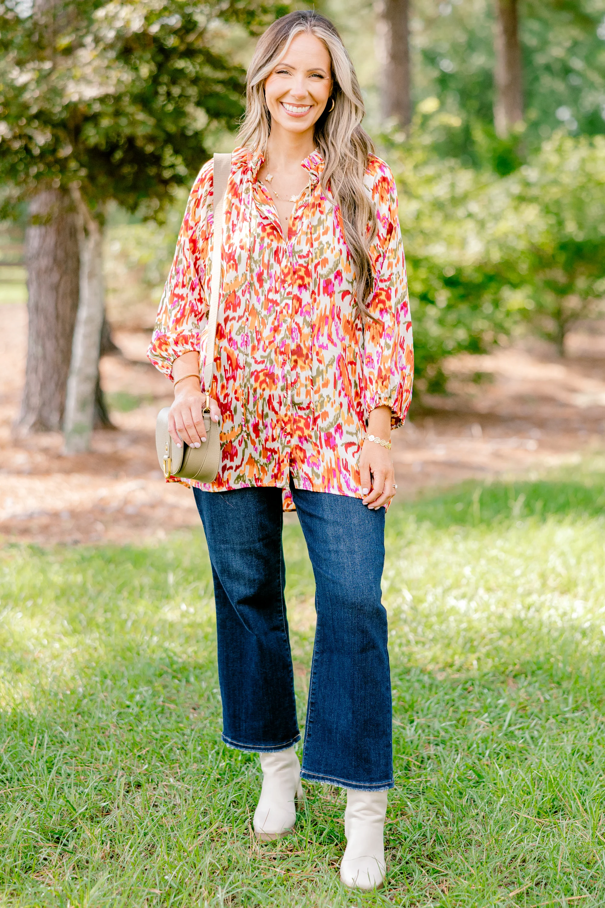 All In Due Time Top, Rust Multi - Giverhouse