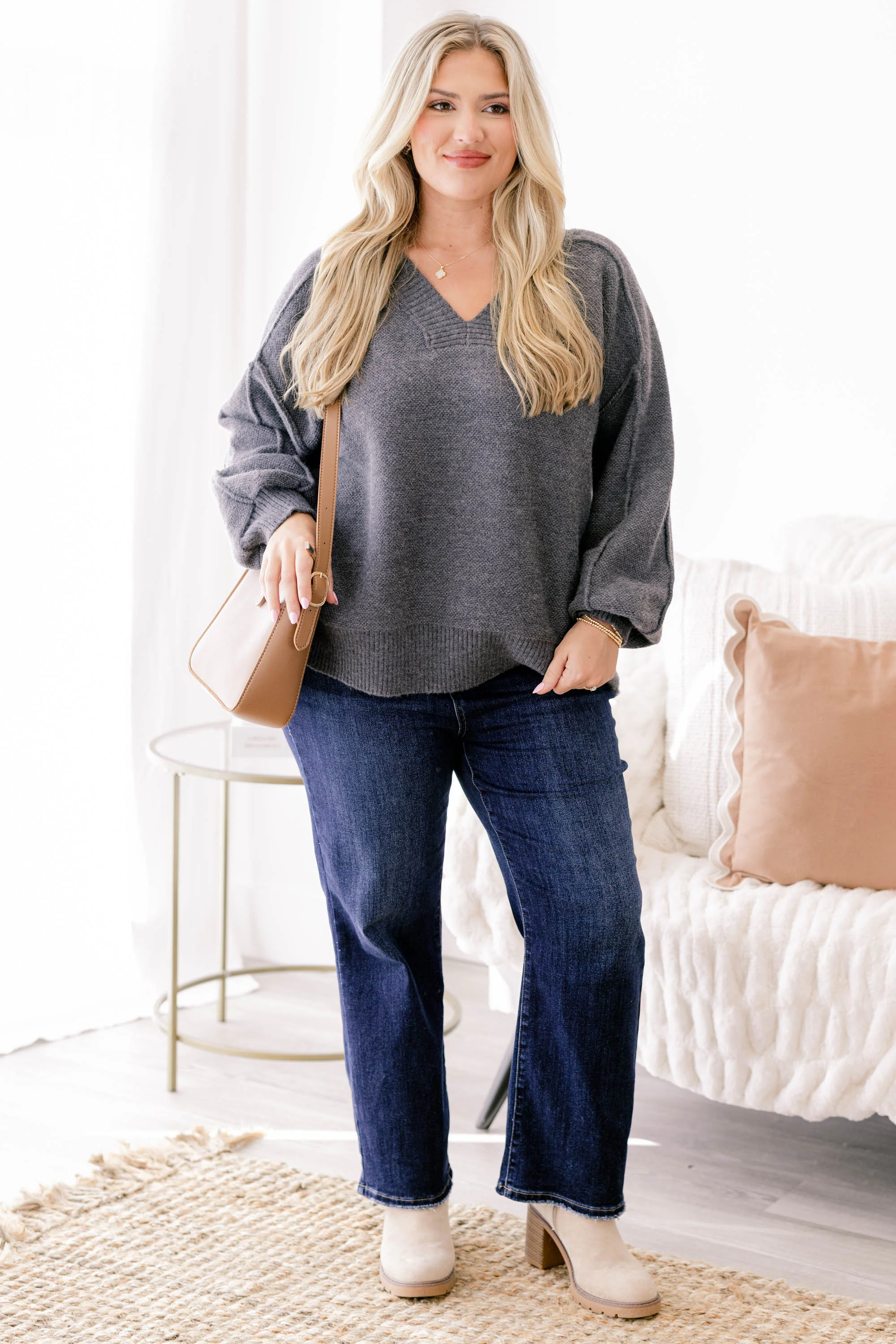 Came Back Better Sweater, Gray - Giverhouse