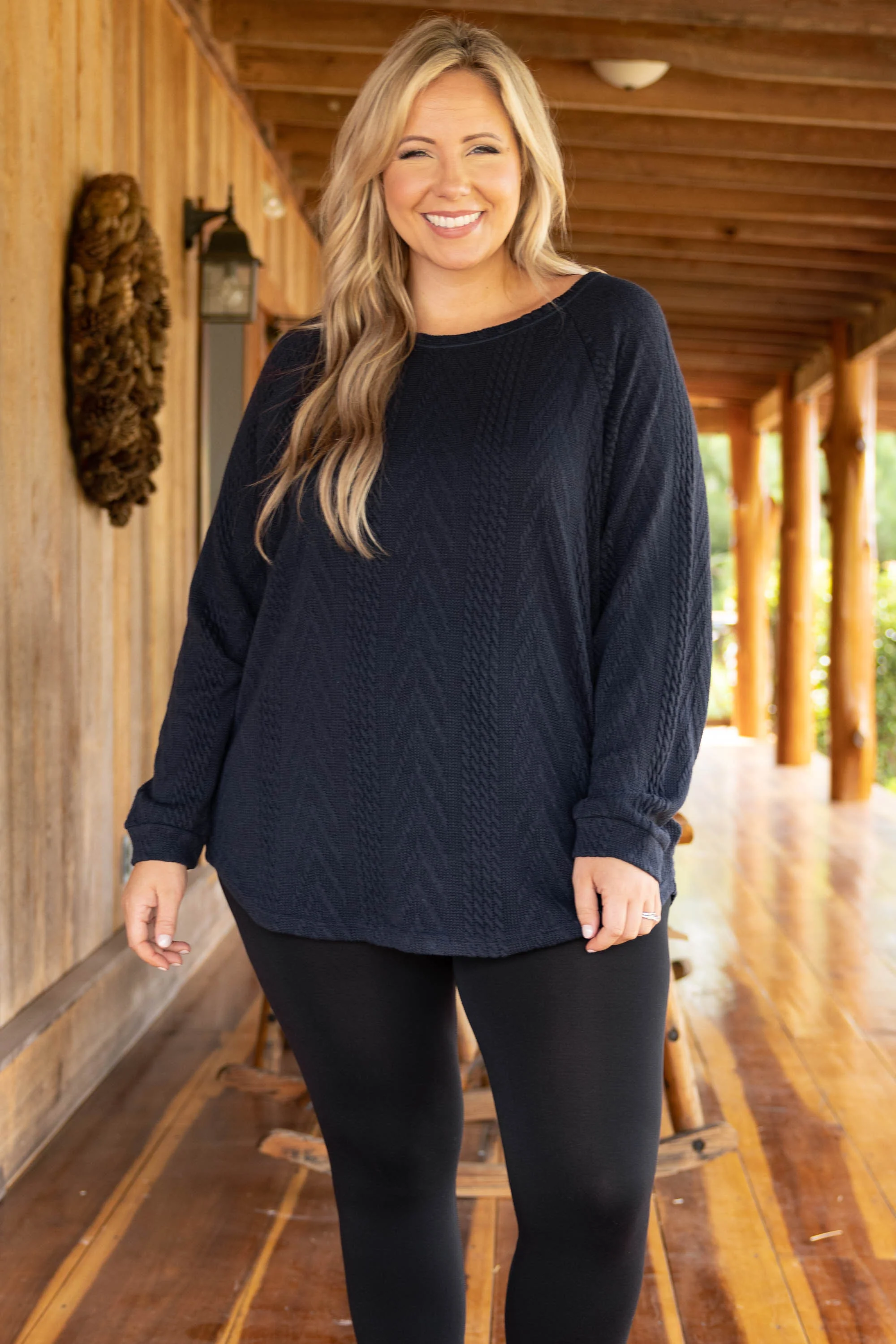 Slouchy Cableknit, Navy - Giverhouse