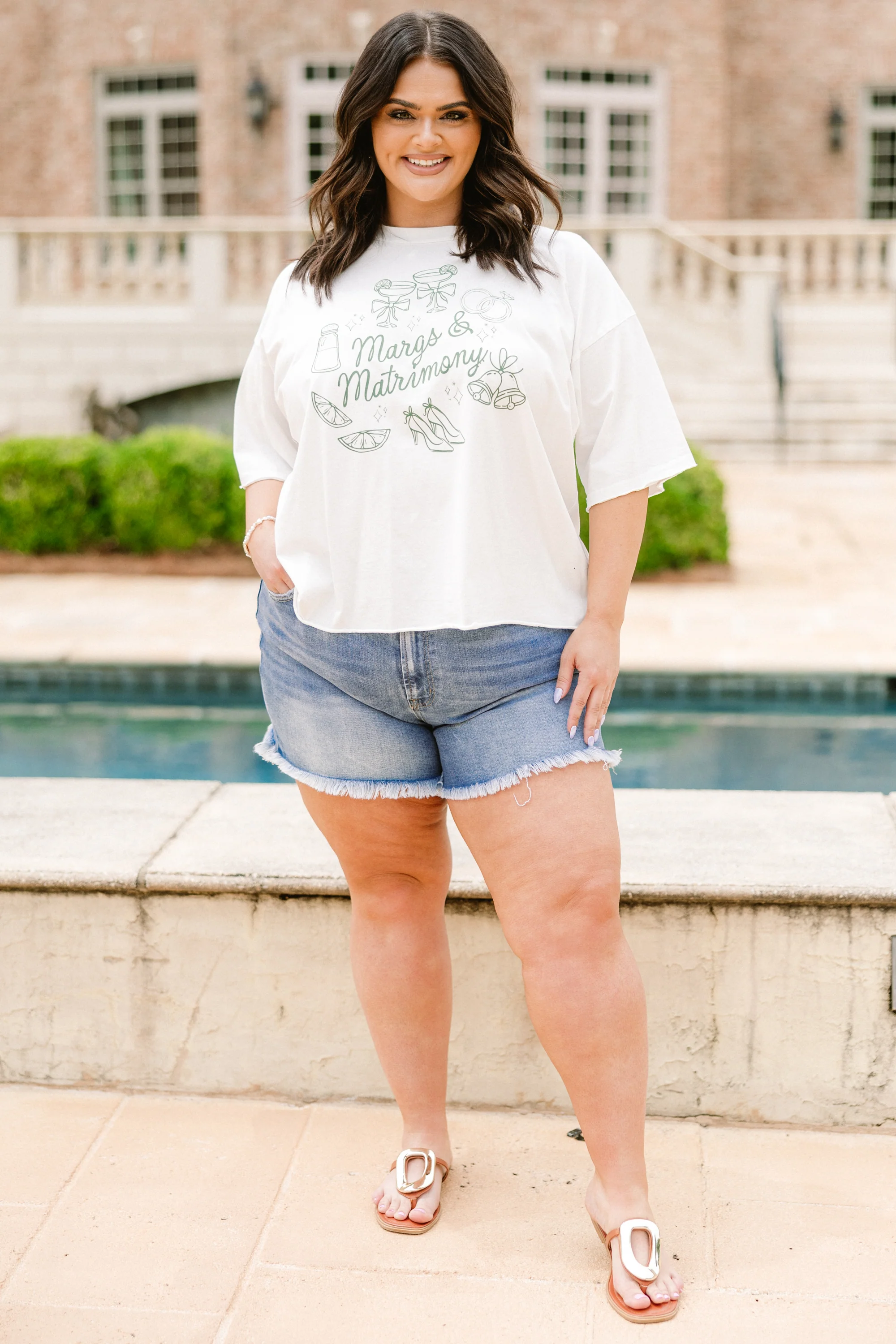 Margs & Matrimonies Vintage Wash Tee, White - Giverhouse