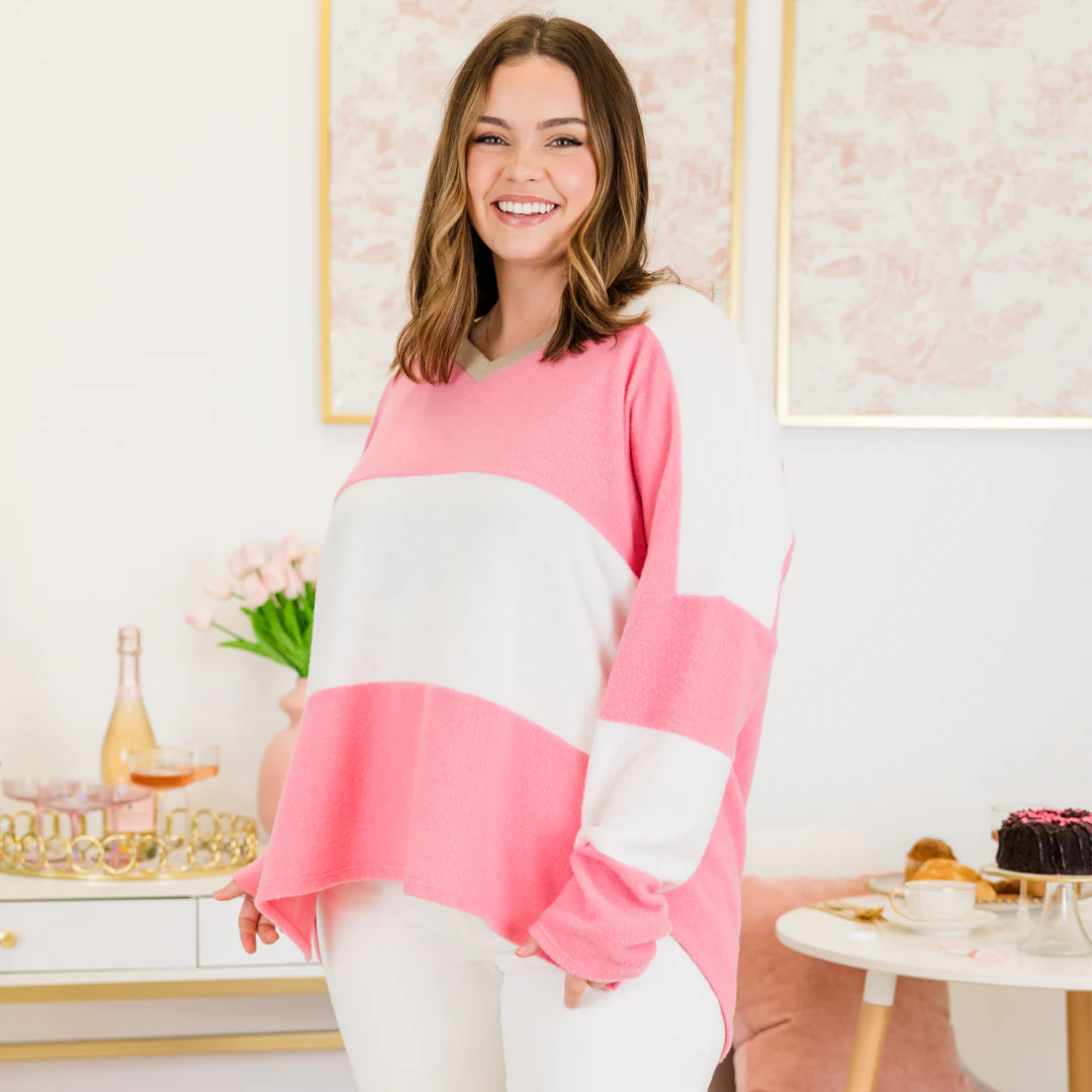 Smooth Days Ahead Pullover, Pink - Giverhouse