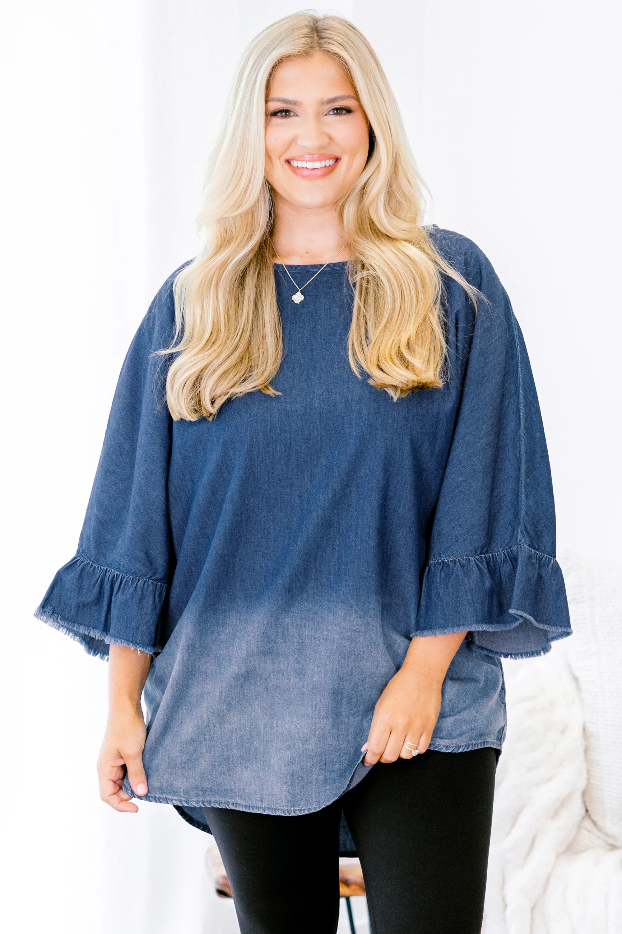 Momma Said Top, Denim - Giverhouse