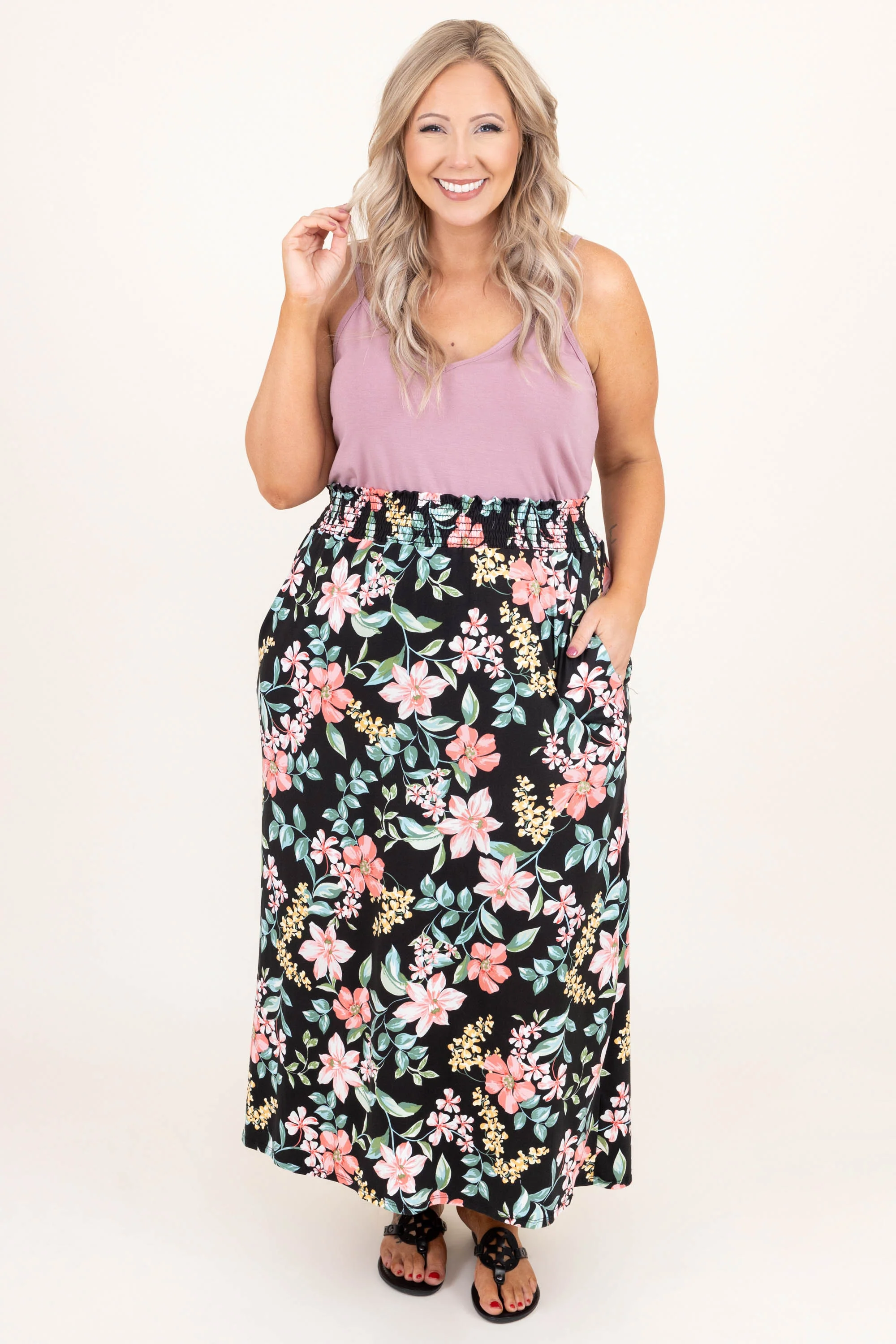 No Drama Here Maxi Skirt, Black - Giverhouse