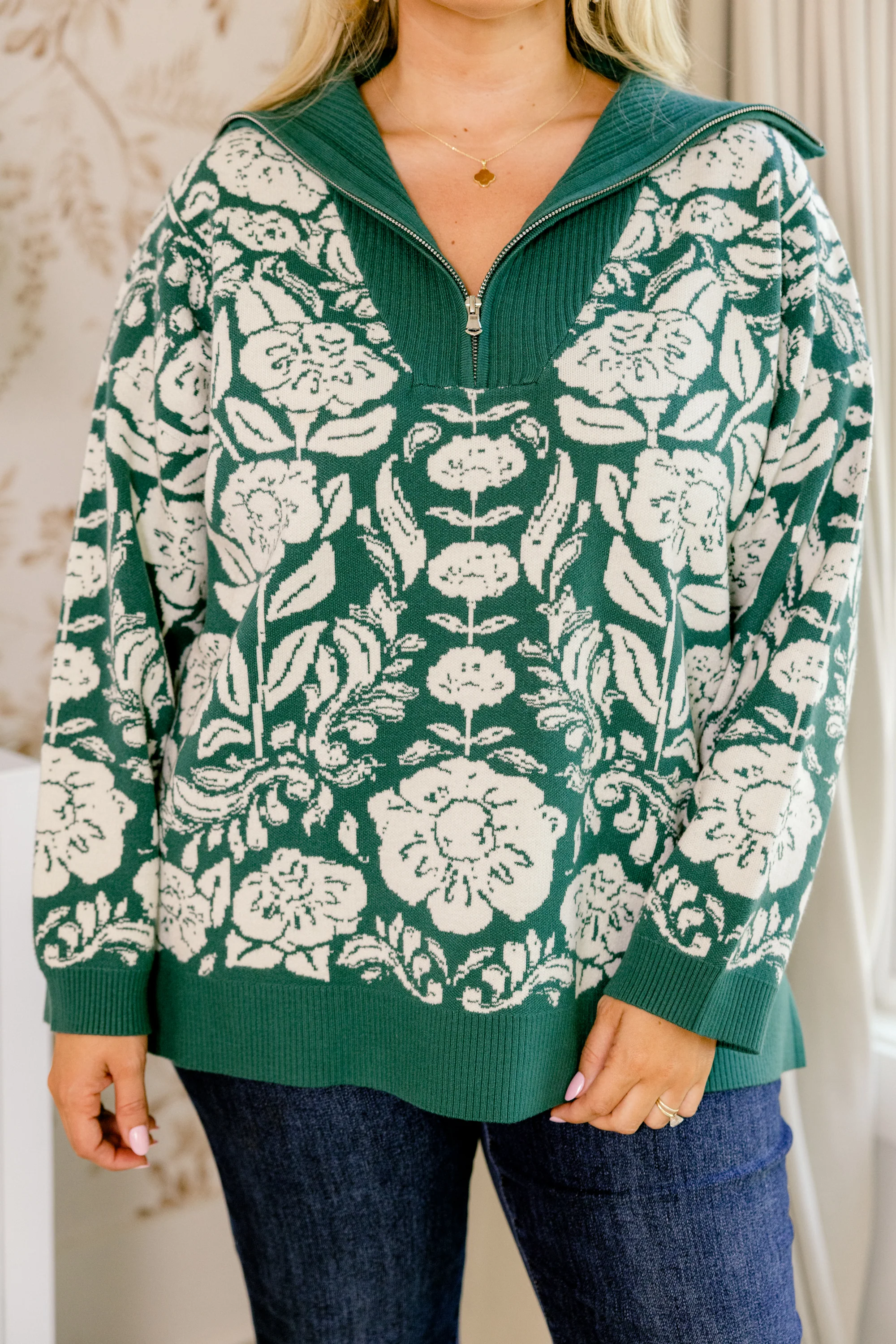 Make It Last Sweater, Emerald Green - Giverhouse