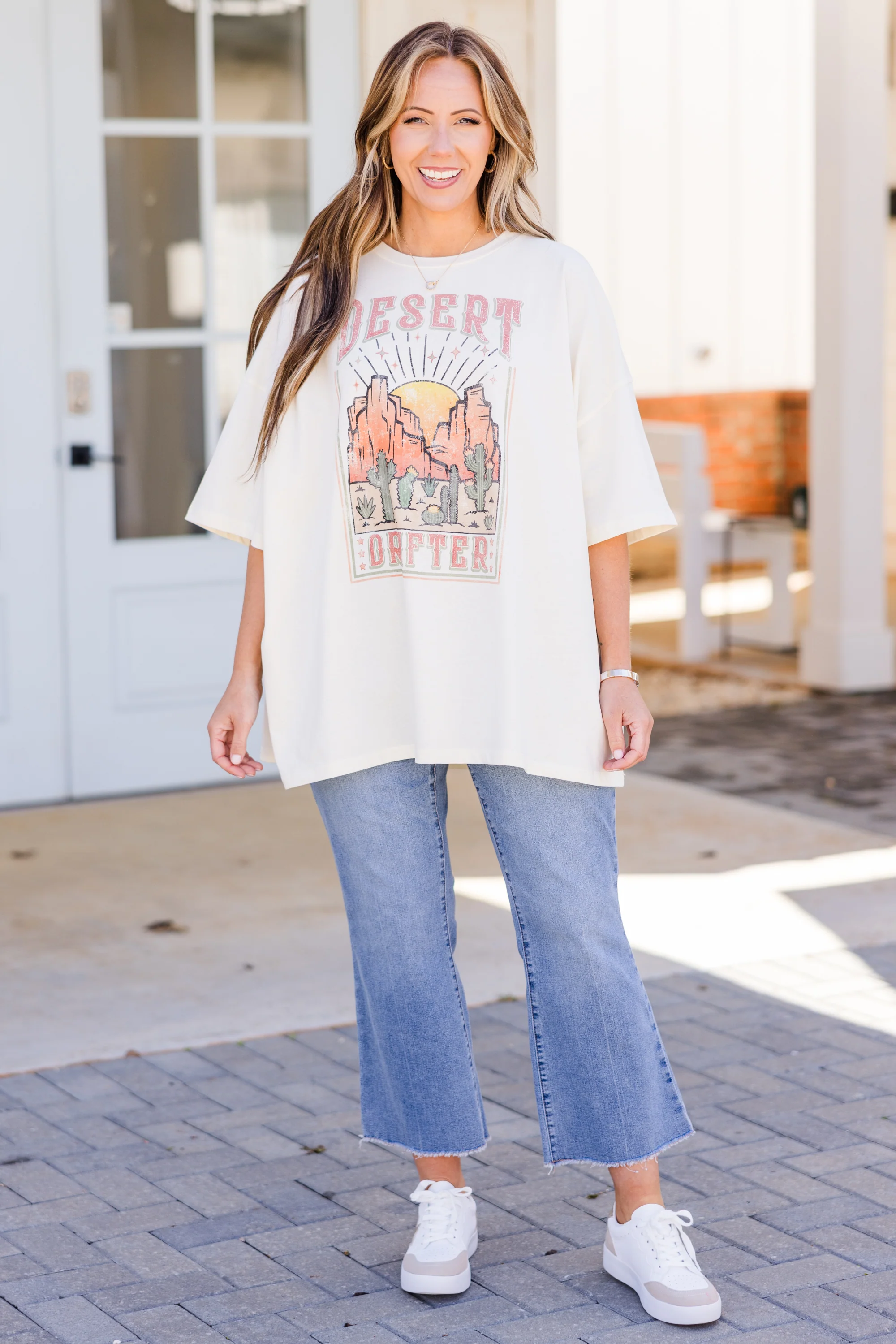 Arizona Plateau Boyfriend Tee, Ivory - Giverhouse