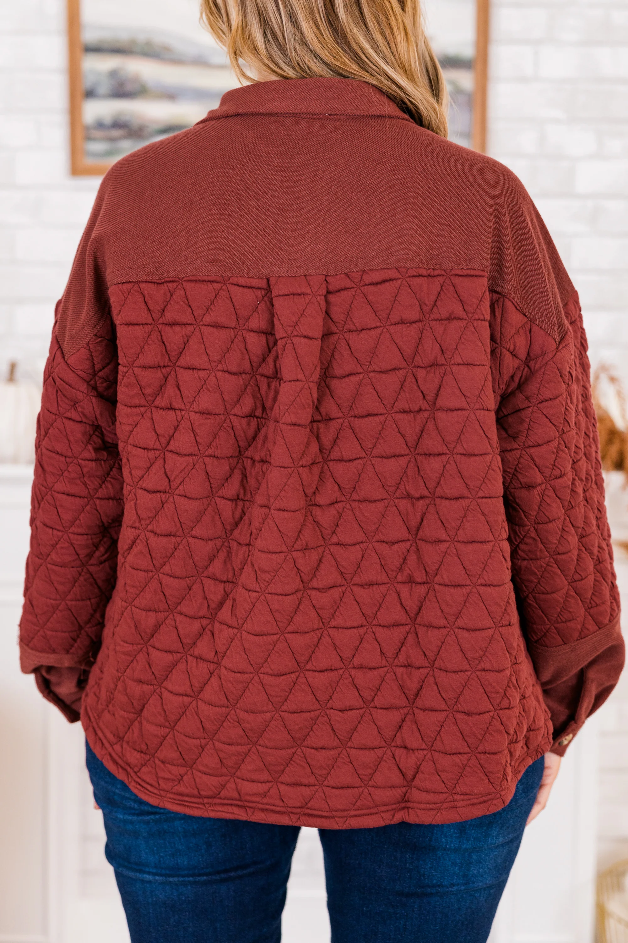 Apple Cider Shacket, Brick - Giverhouse