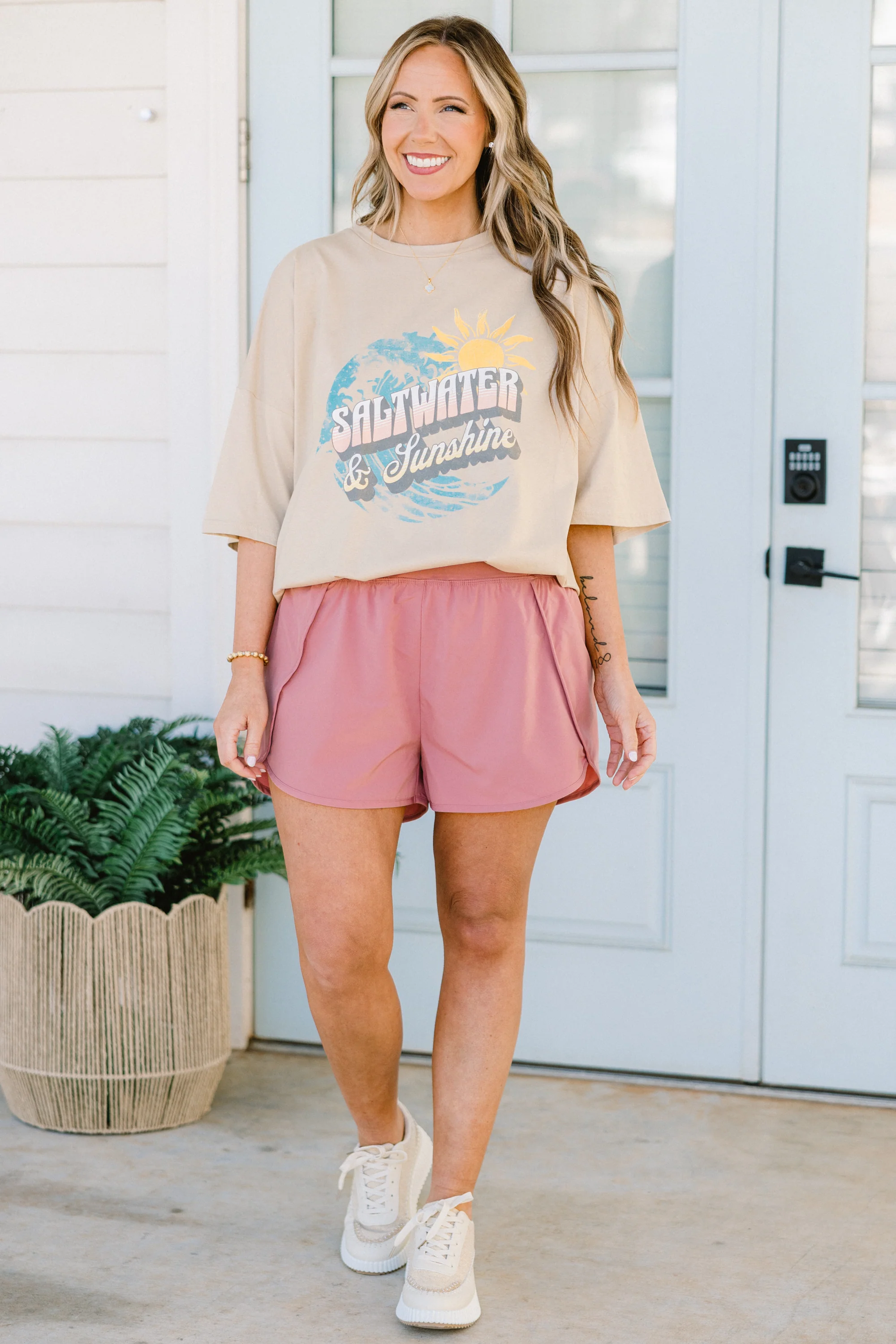 Sporty Chic Shorts, Light Rose - Giverhouse