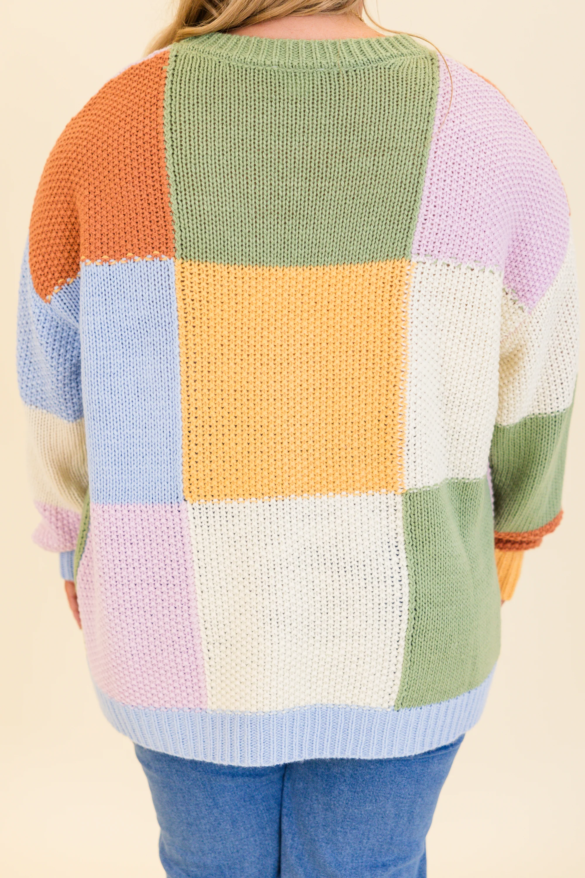 Block and Back Sweater, Multi - Giverhouse