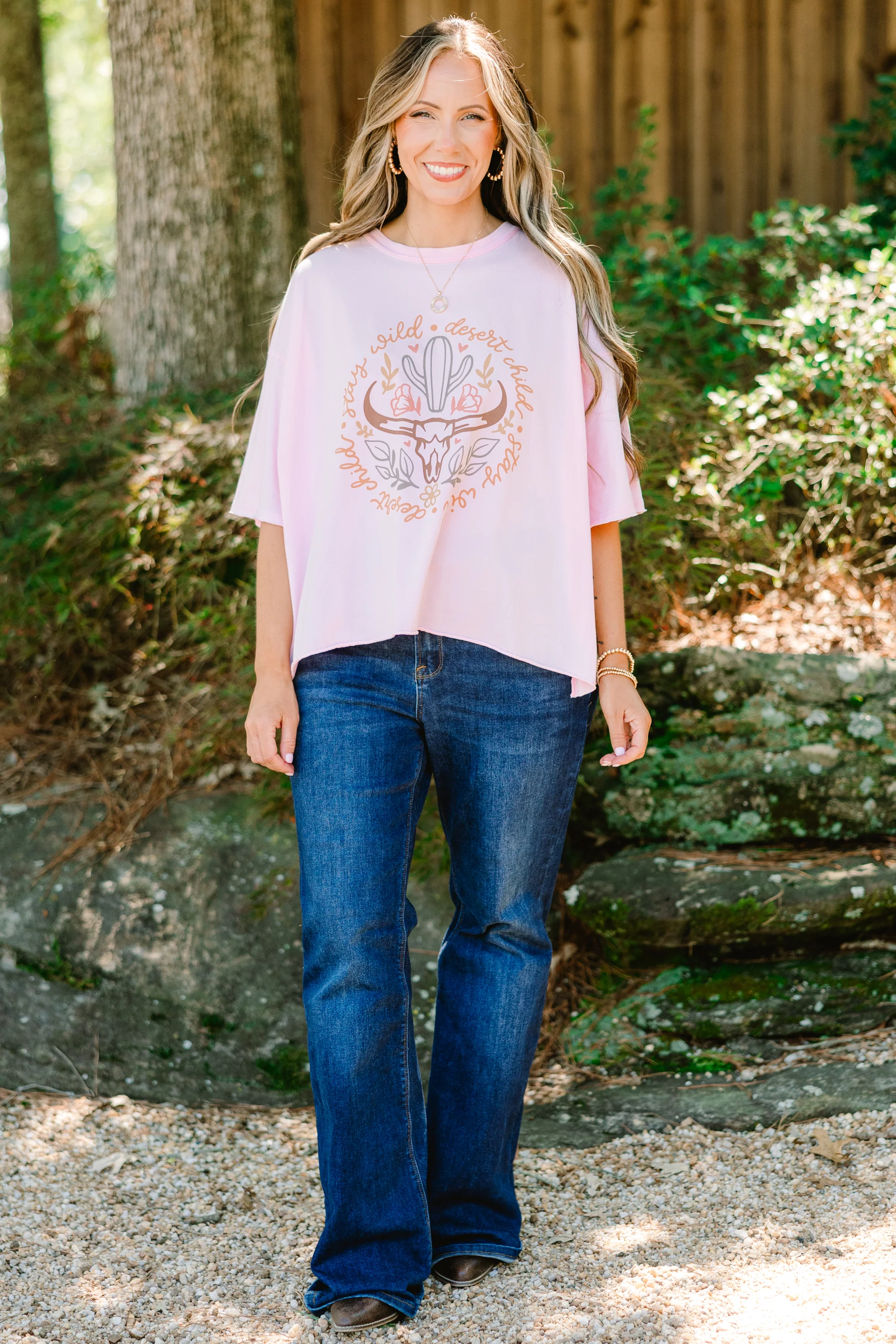 Wild Desert Child Vintage Wash Tee, Pink - Giverhouse