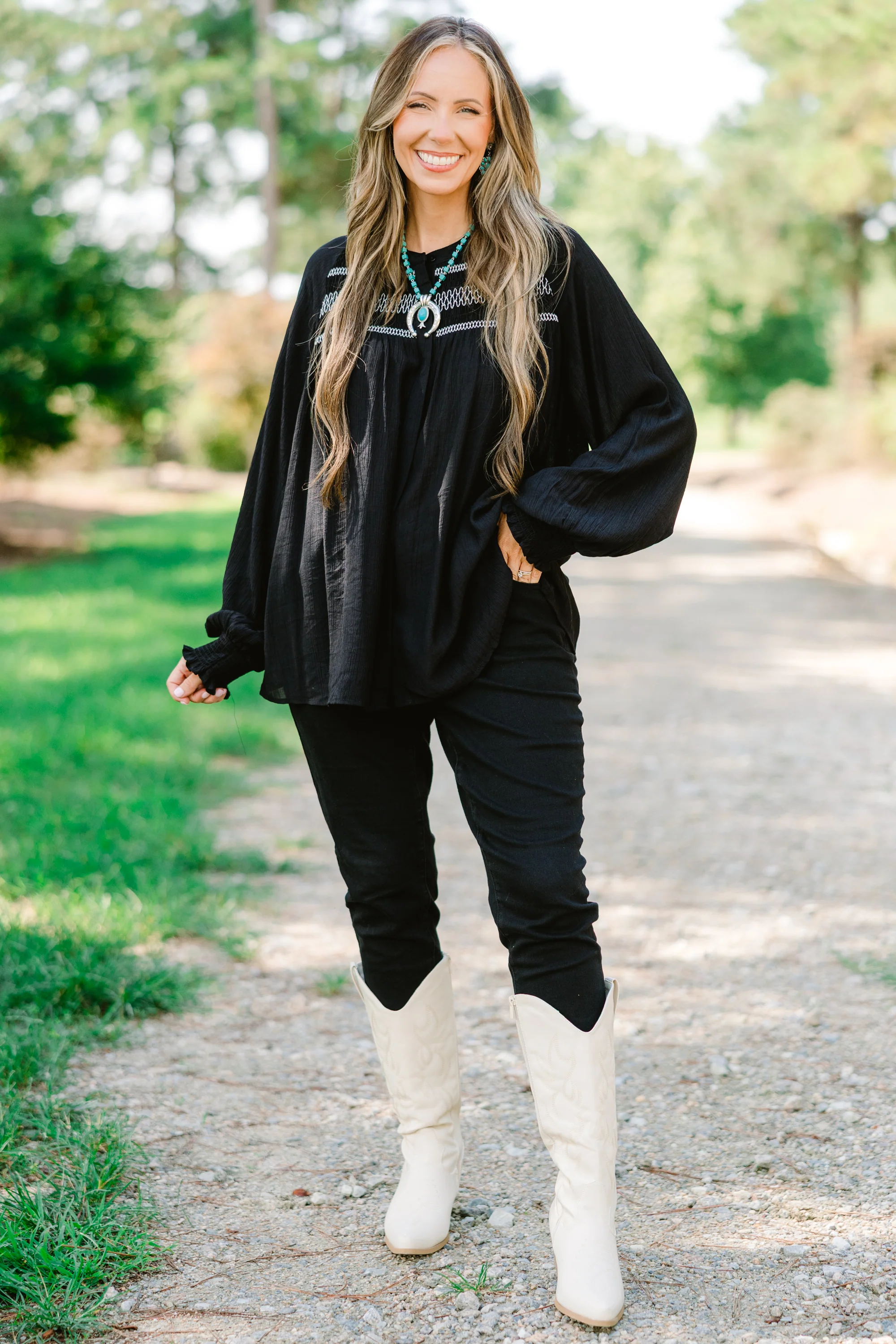 Jumping Ahead Top, Black - Giverhouse