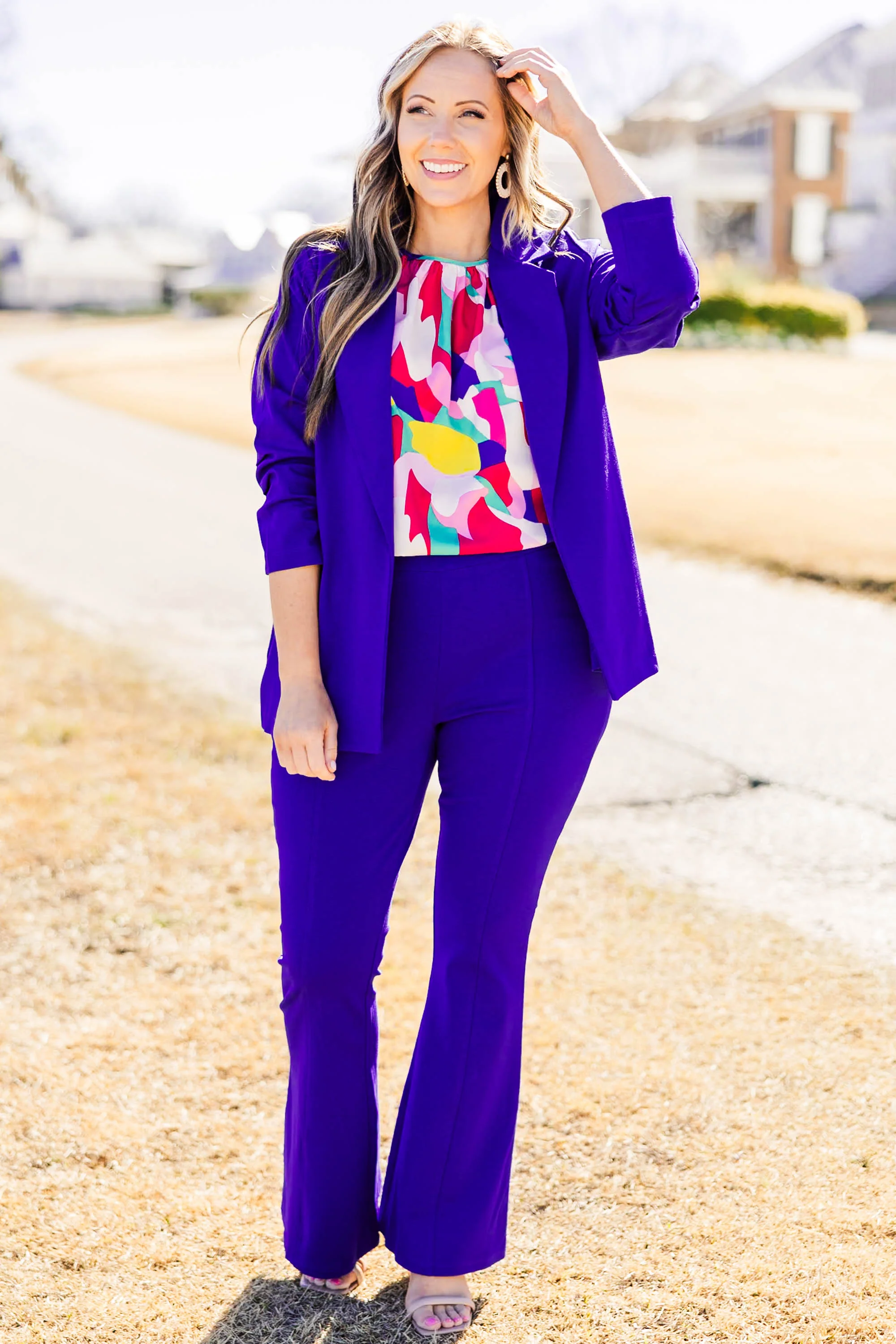 Deep Dive Flare Pants, French Royal - Giverhouse