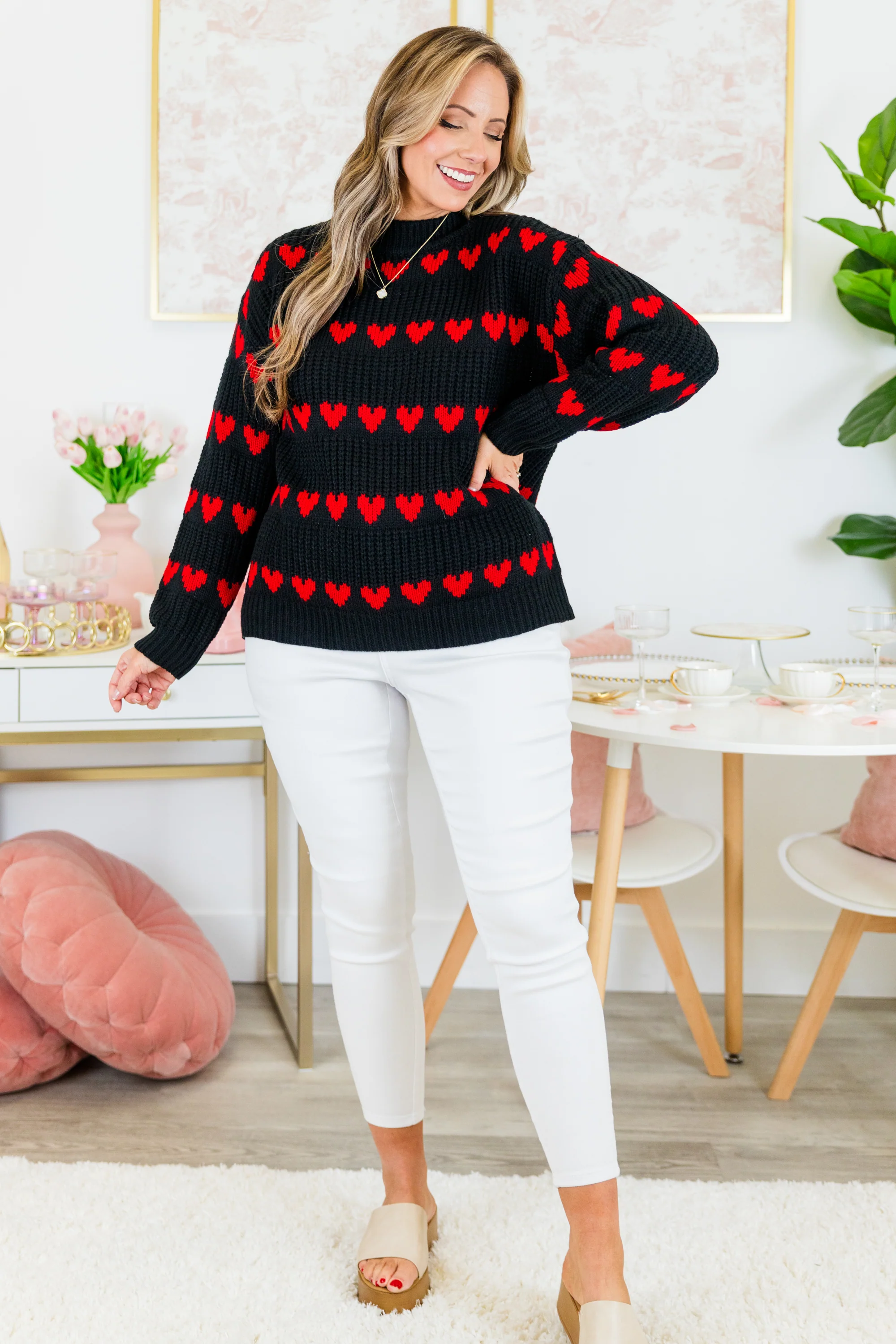 Intricate Charm Sweater, Black - Giverhouse