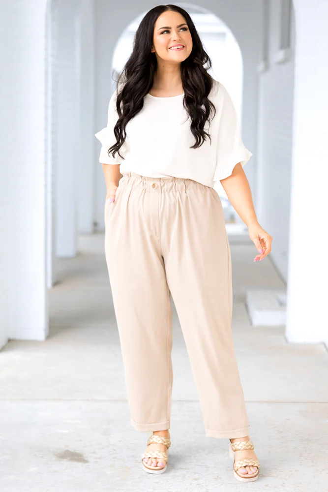 Single Step Pants, Taupe - Giverhouse