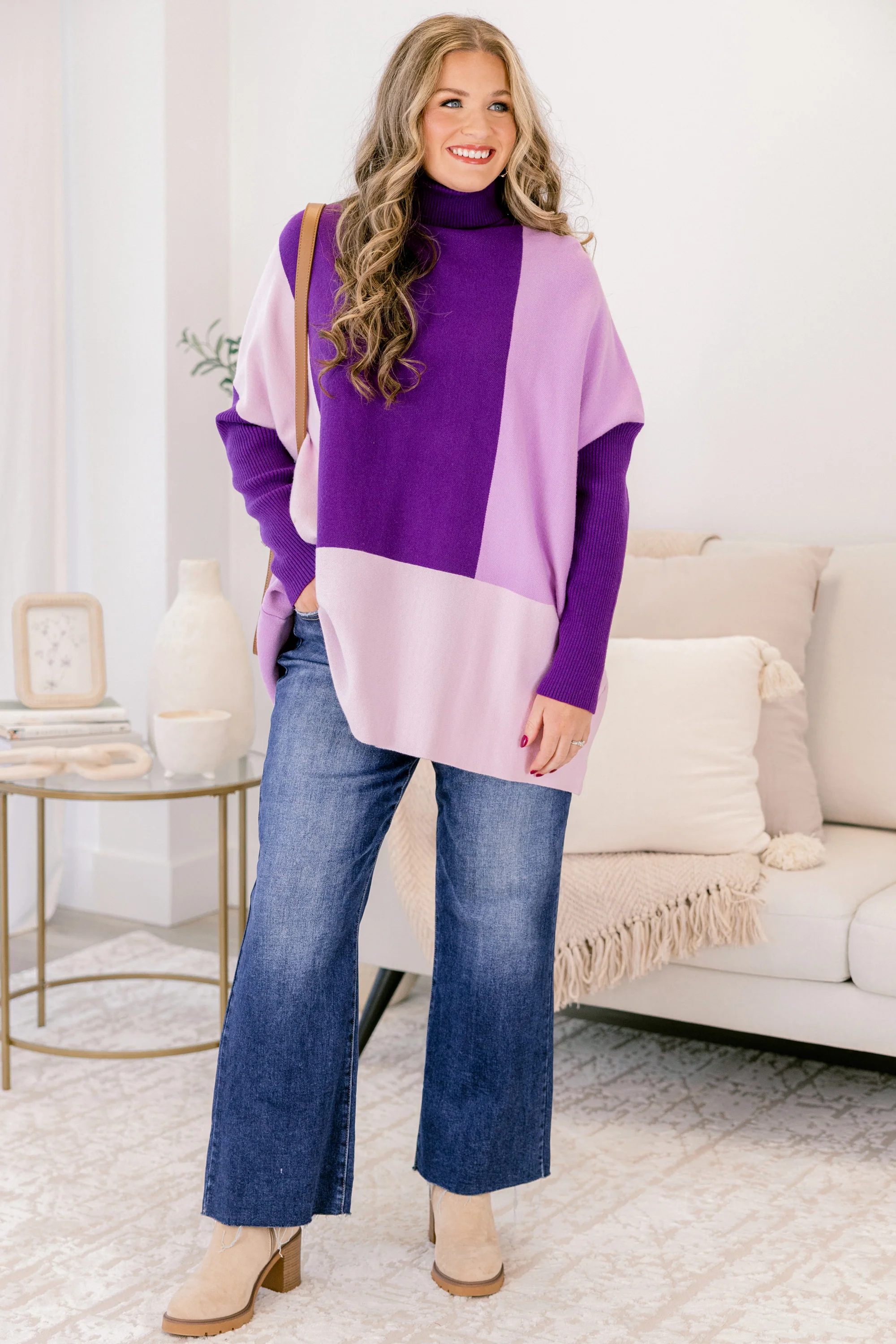 Mosaic Melody Sweater, Purple - Giverhouse