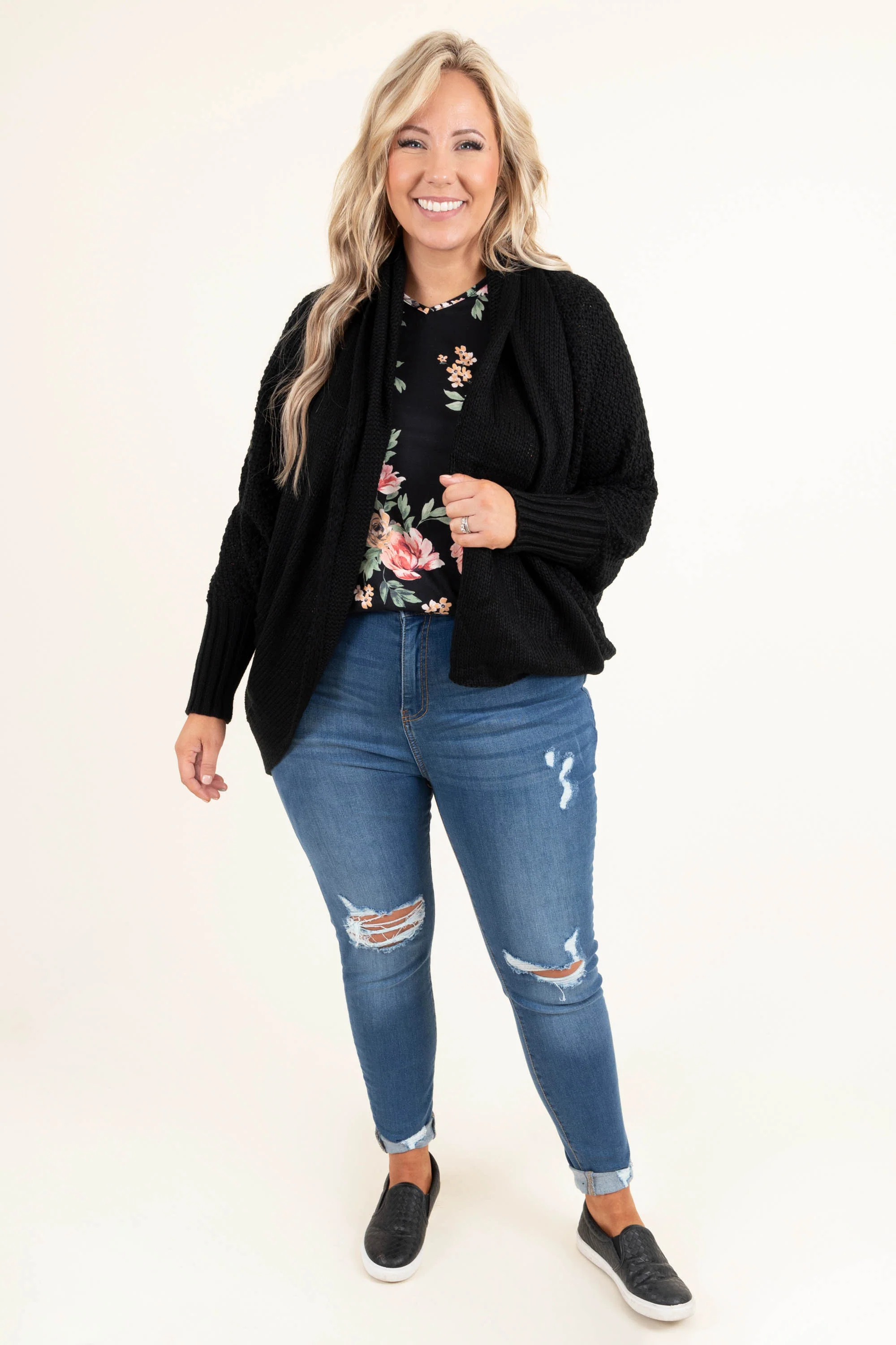 Open Minded Cardigan, Black - Giverhouse