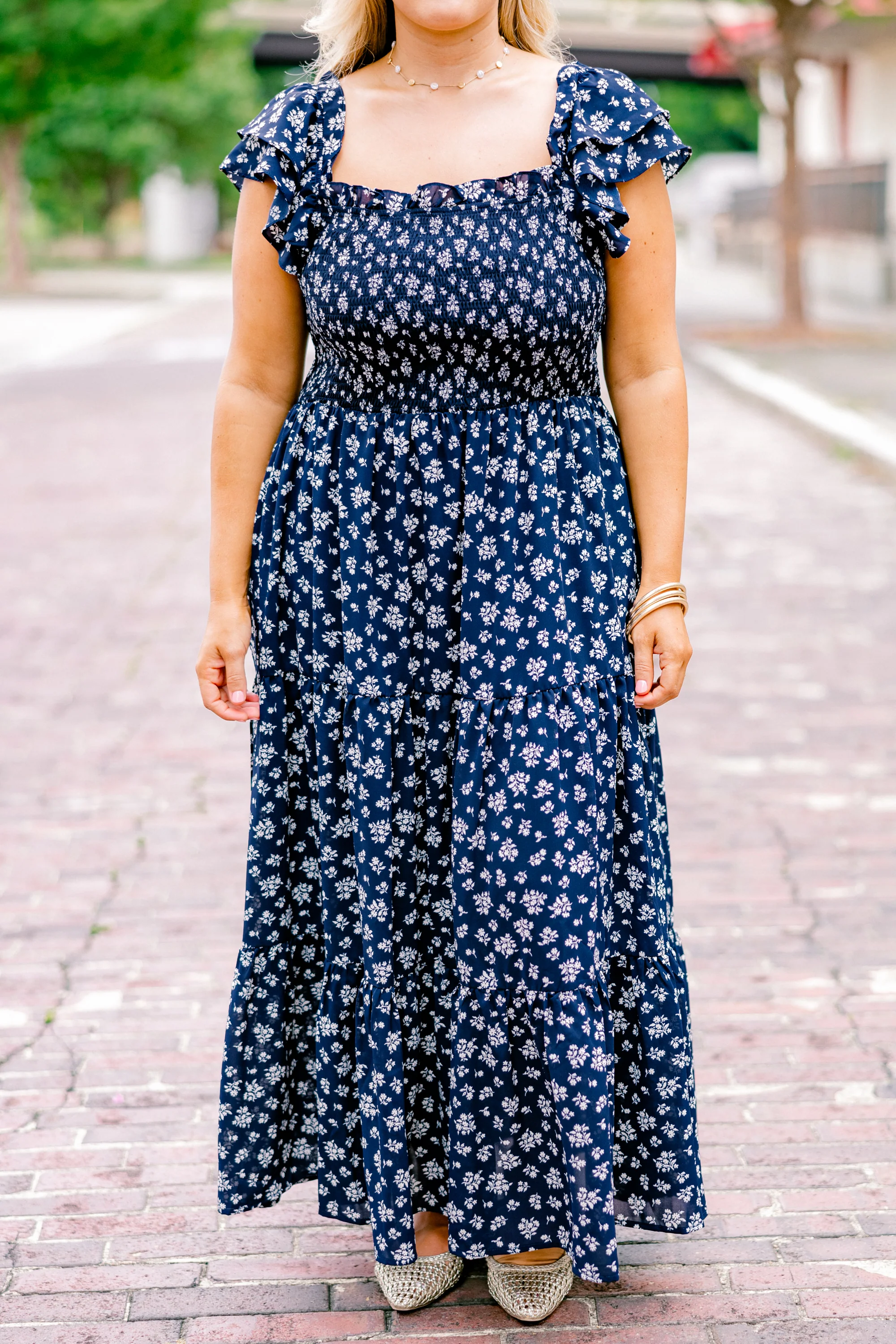 The Wildflower's Song Maxi Dress, Navy - Giverhouse