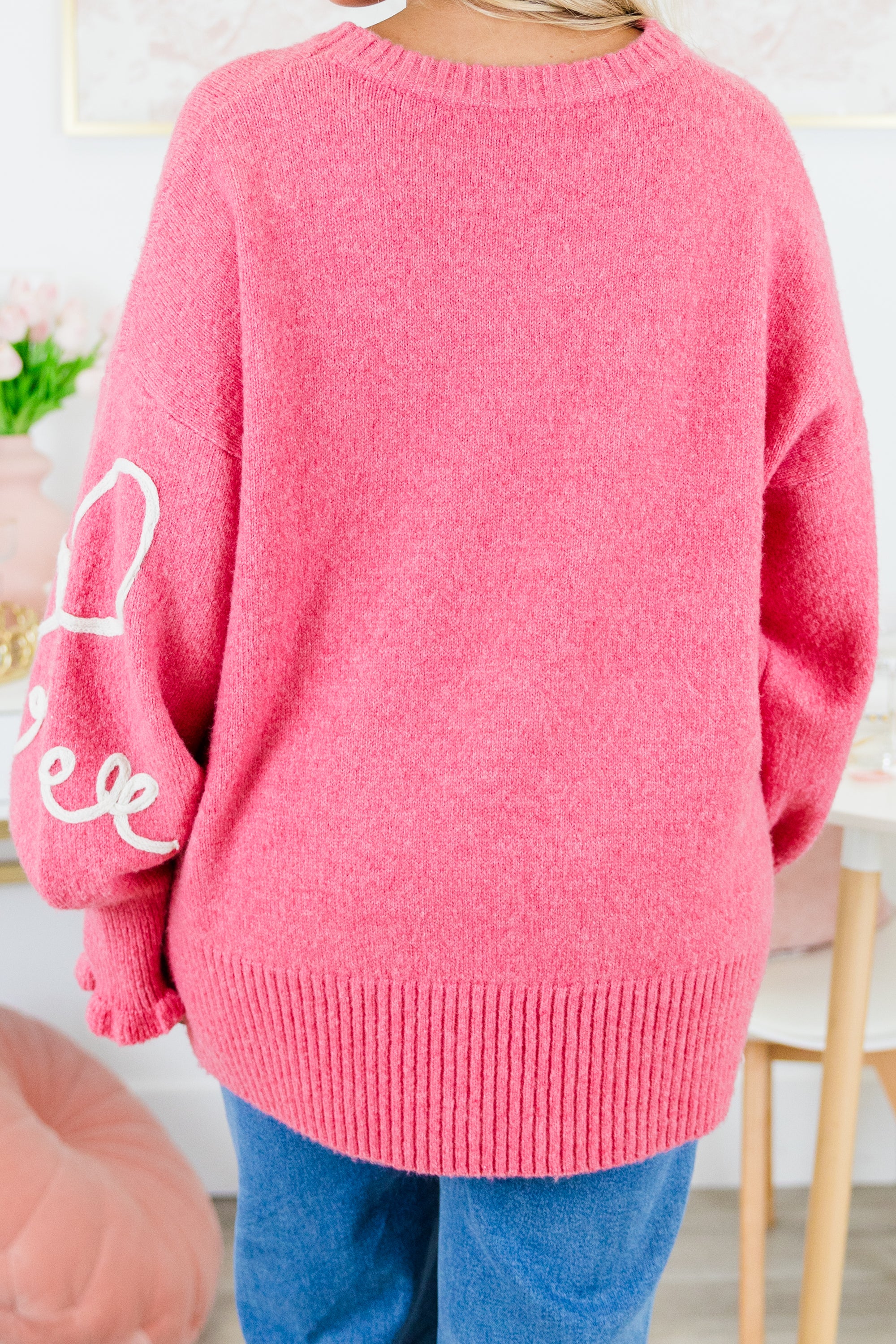 Walk And Sweet Talk Sweater, Pink - Giverhouse