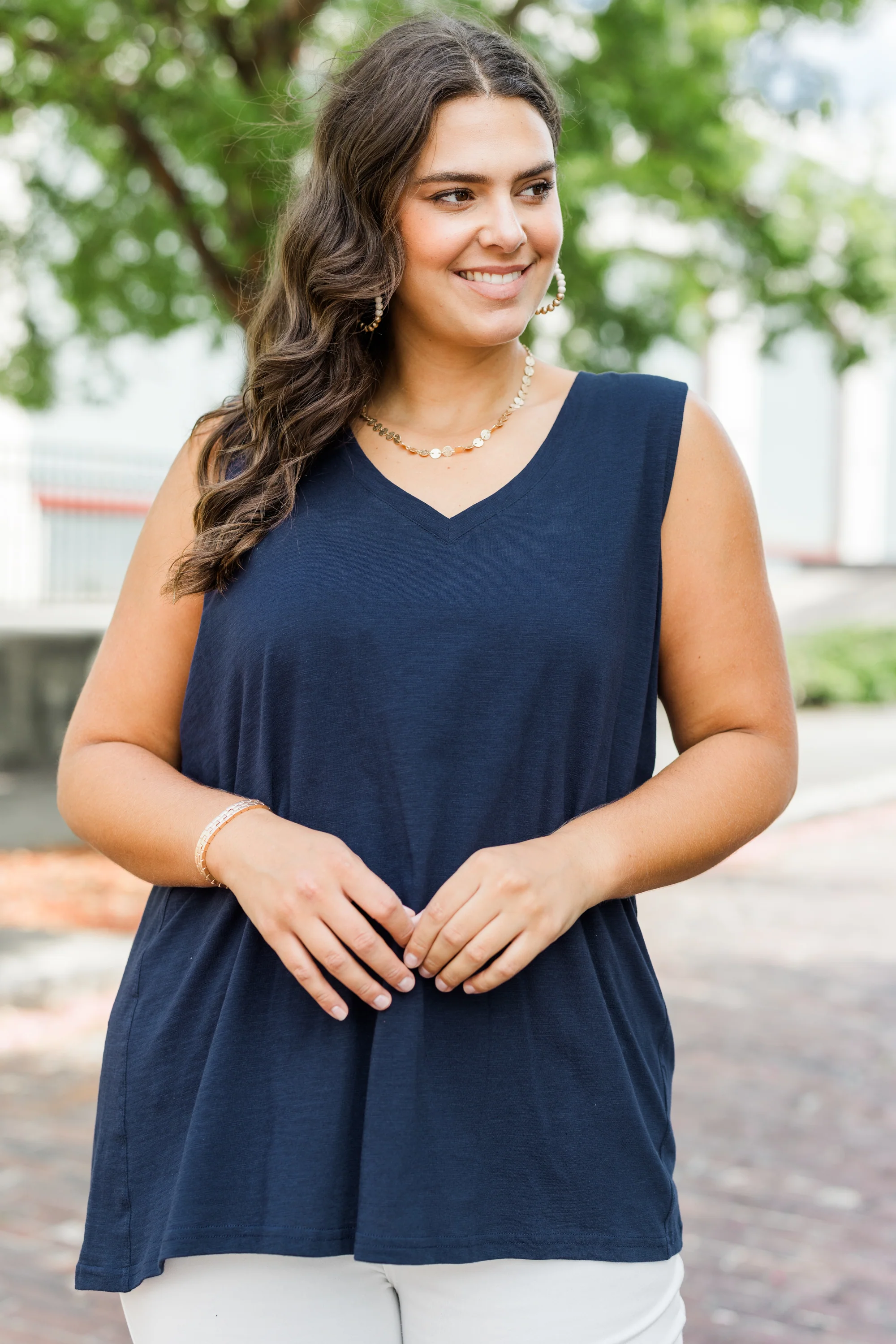 Time To Leave Top, Navy - Giverhouse