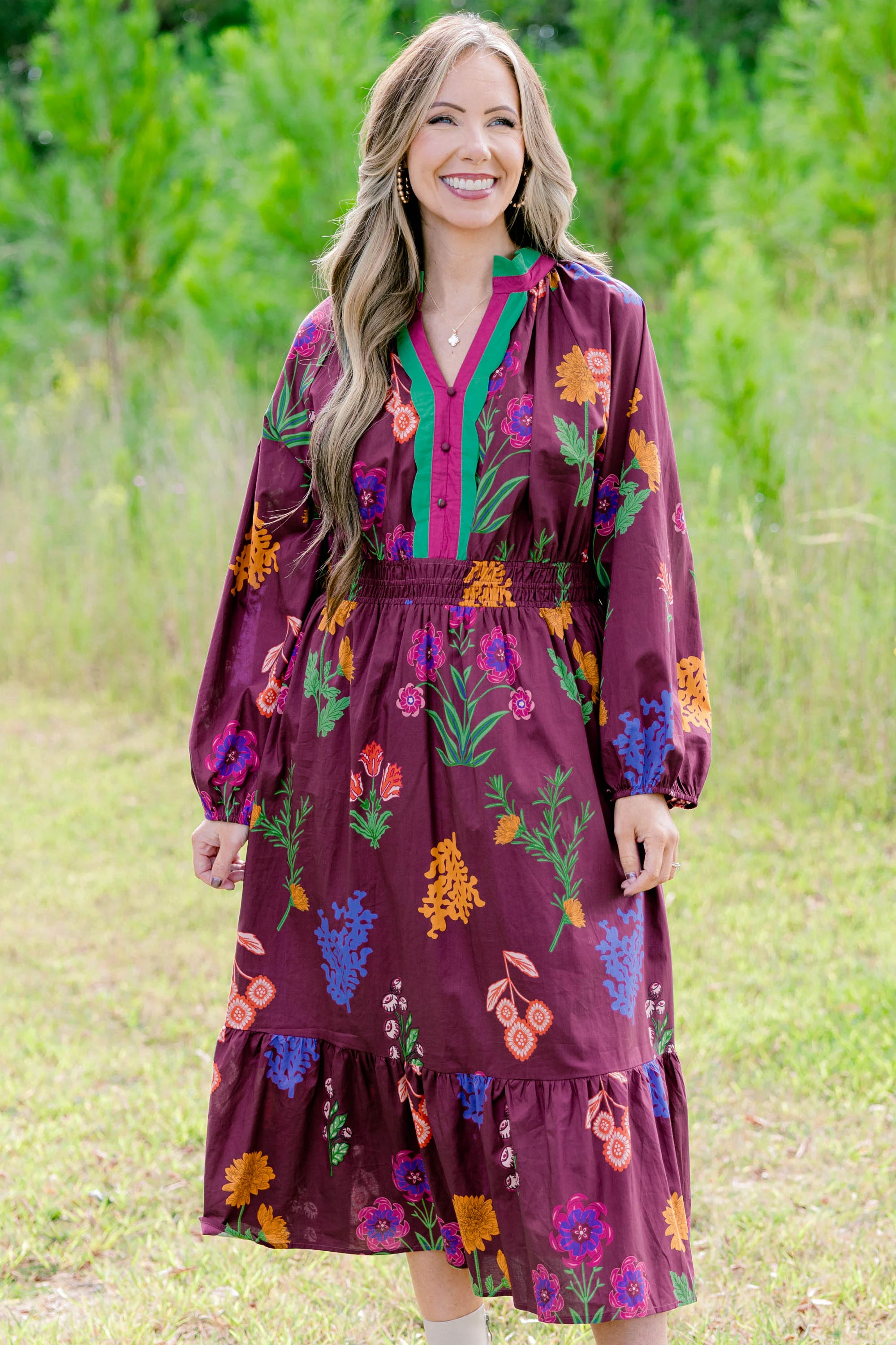 Just Went With It Dress, Burgundy - Giverhouse