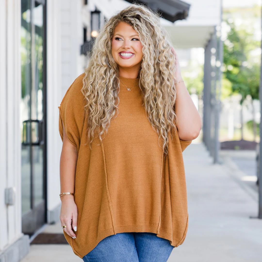 On My Way Over Sweater, Camel - Giverhouse