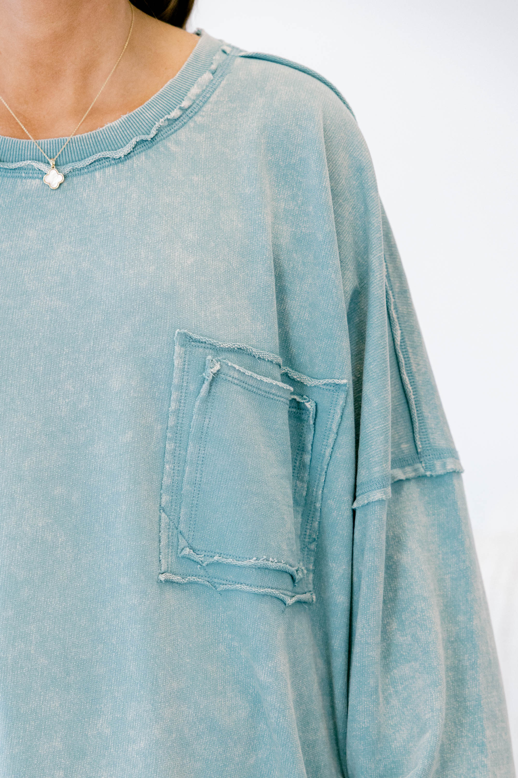 Here With Open Arms Pullover, Ash Blue - Giverhouse