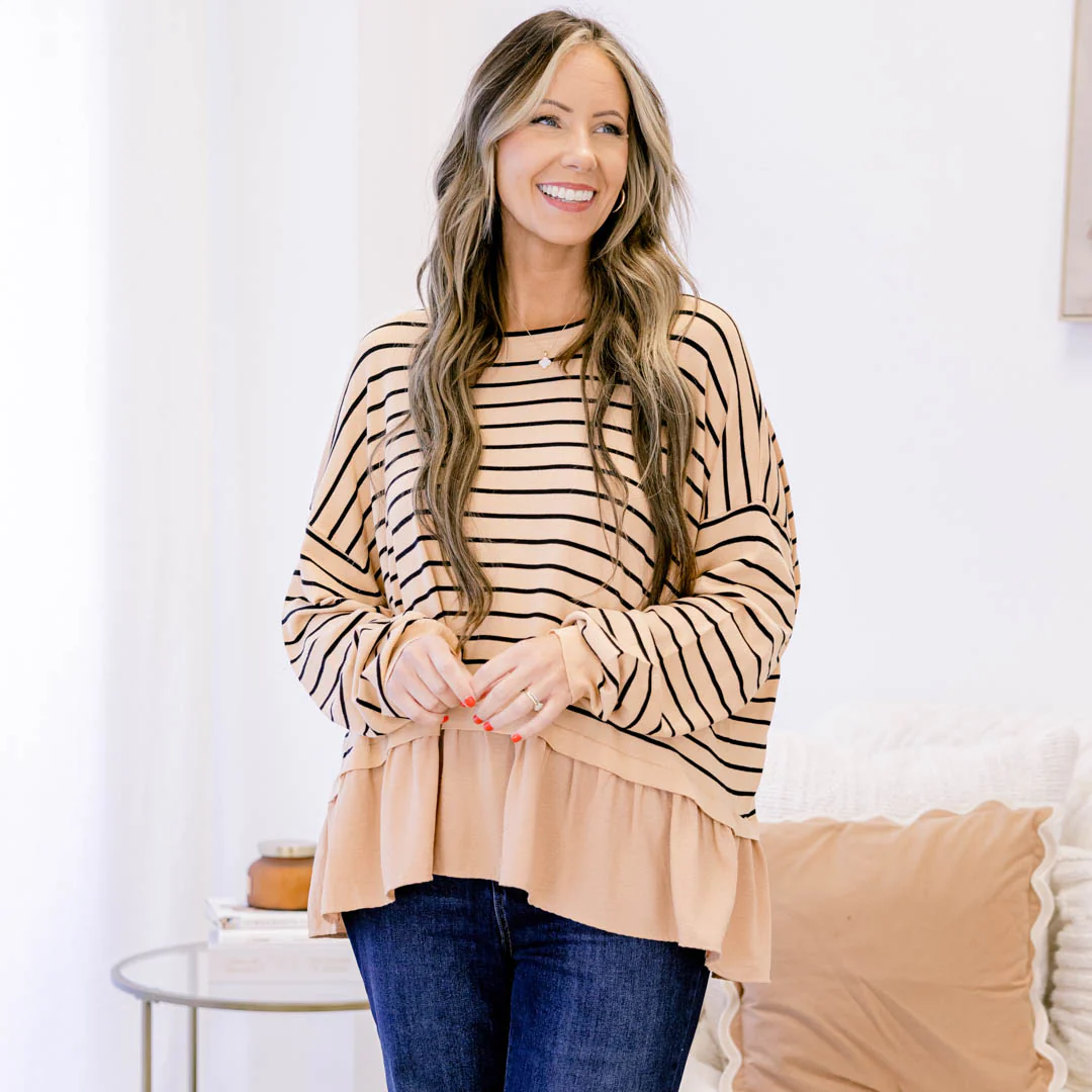 Hard At Work Top, Khaki - Giverhouse