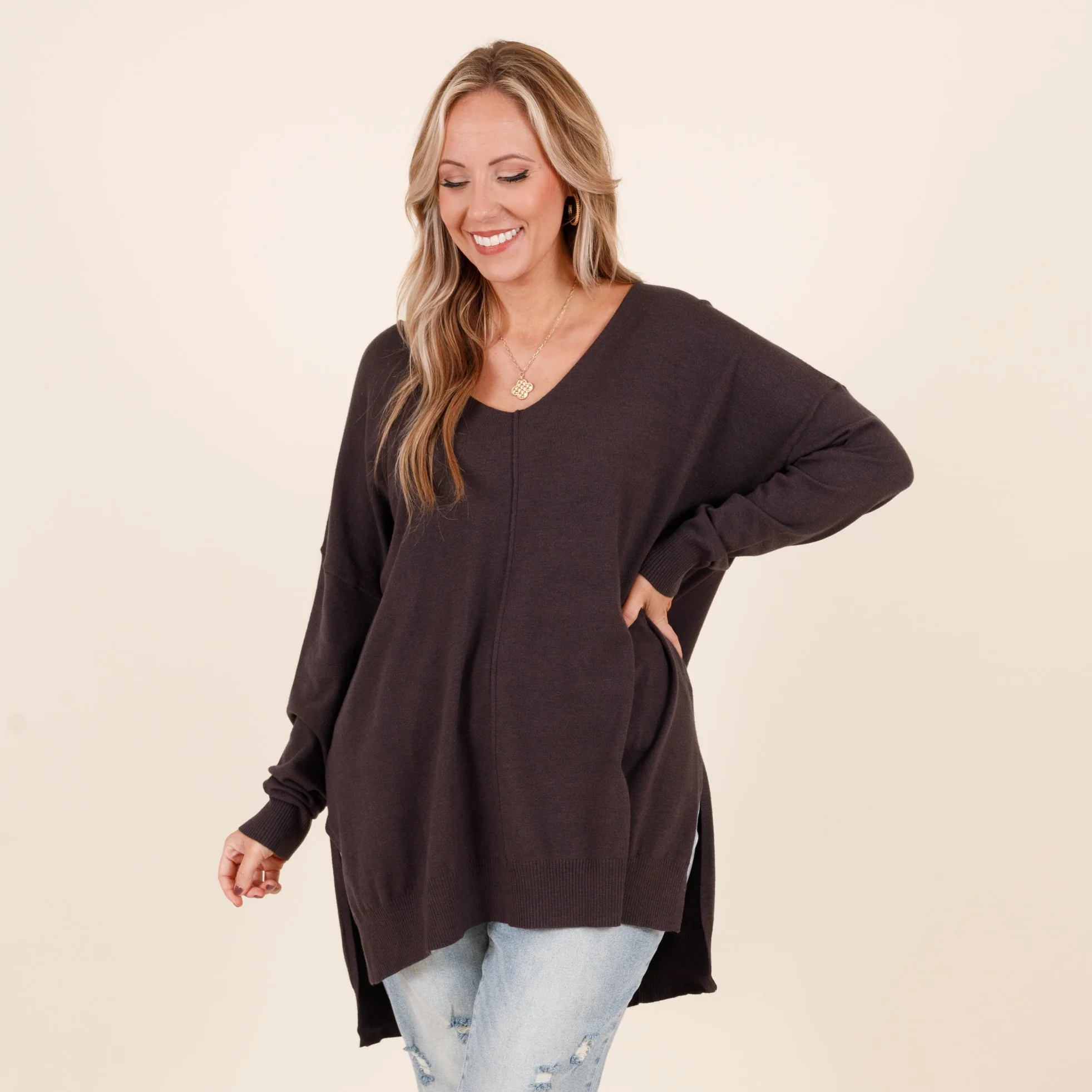 Miss Who I Was Sweater, Charcoal - Giverhouse