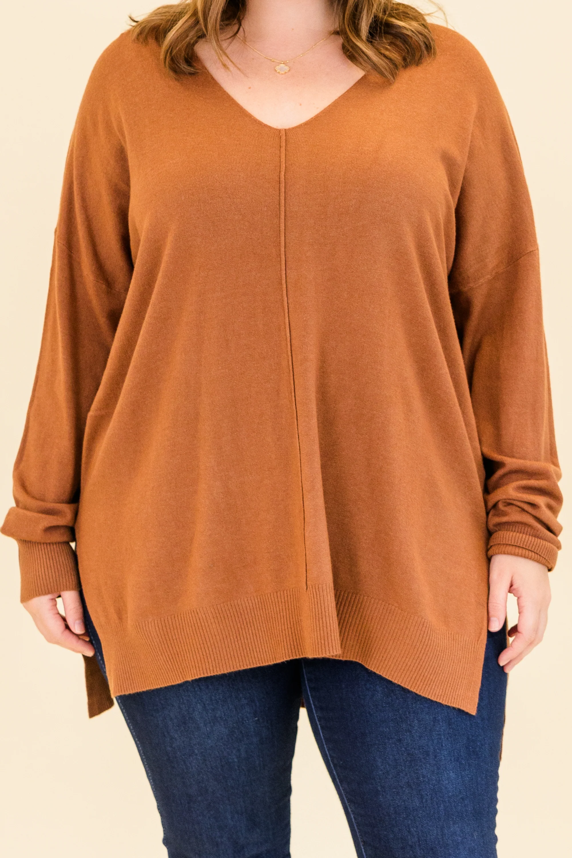 Perfect For Outside Sweater, Heather Deep Camel - Giverhouse