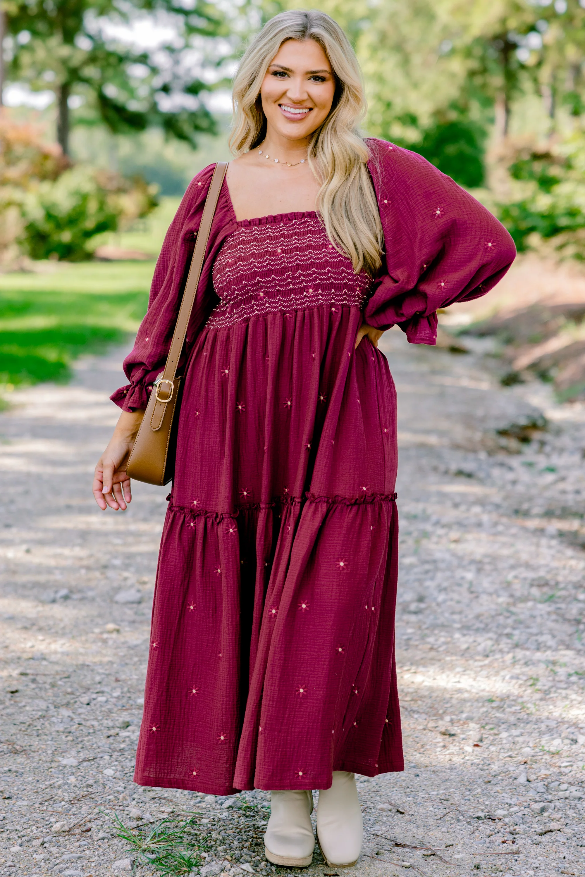 Wildflower Wonder Dress, Burgundy - Giverhouse