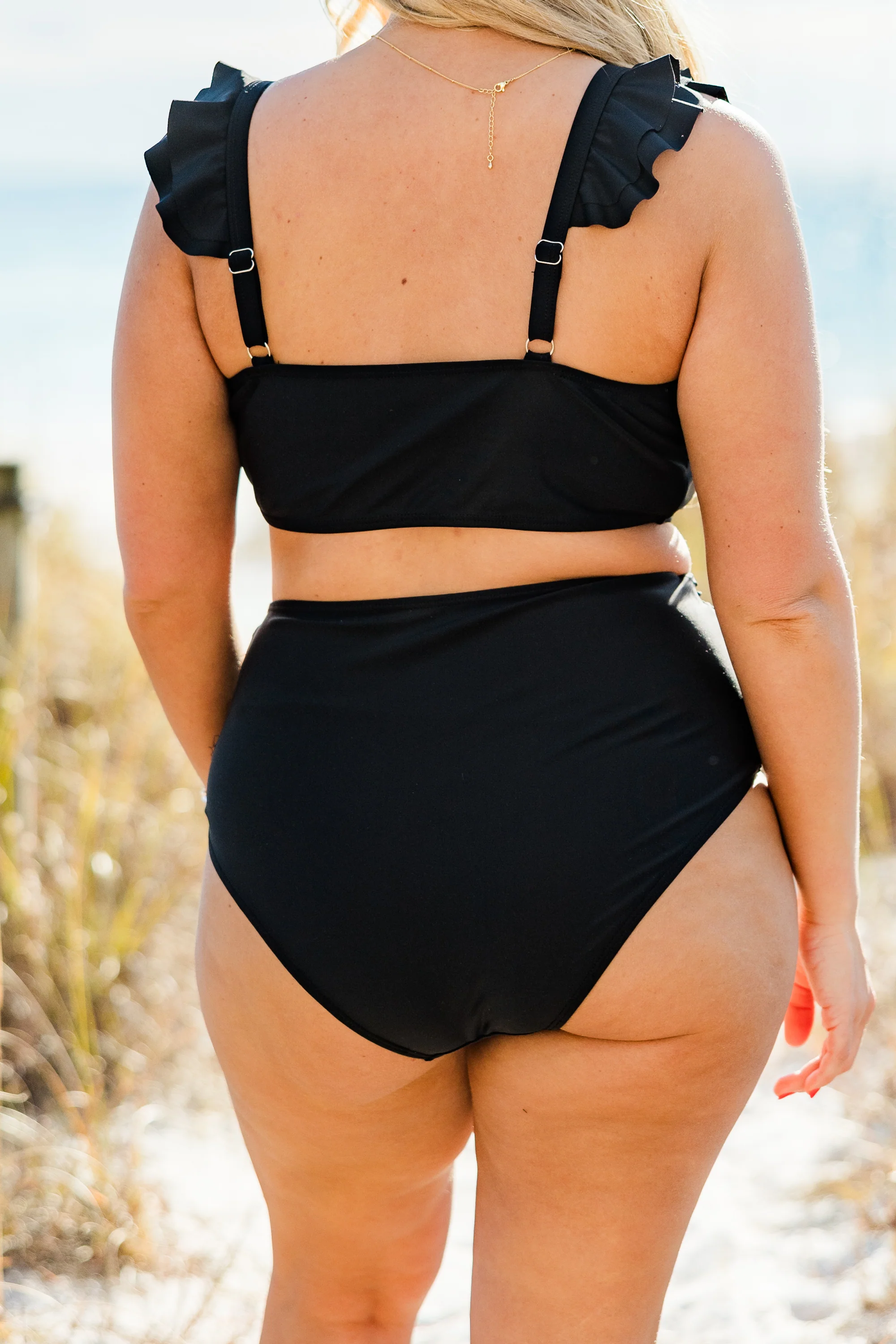 Beach Trip Swim Top, Black - Giverhouse
