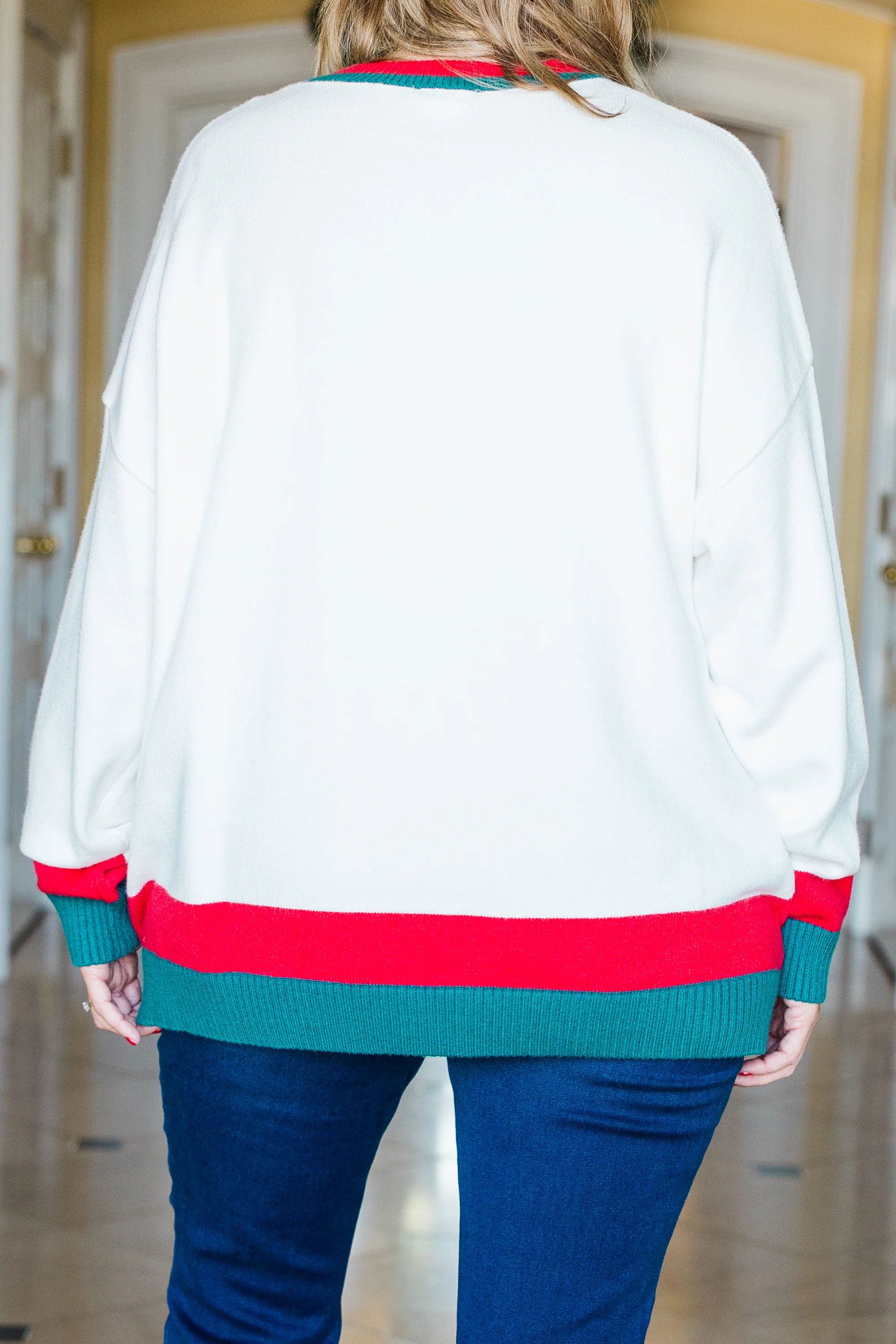 Holly Jolly Baby Sweater, White - Giverhouse