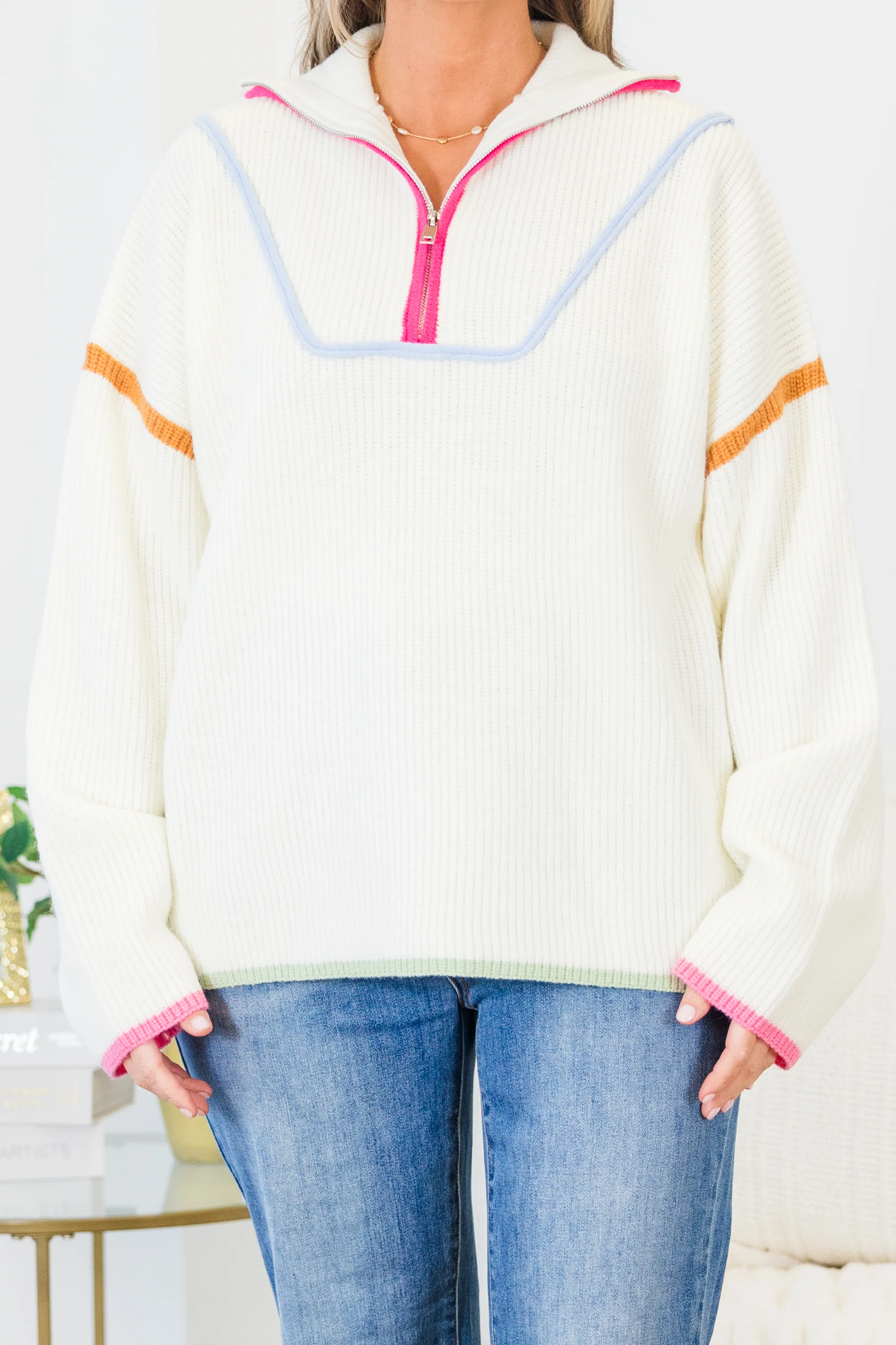 Falling For Fall Sweater, Cream - Giverhouse