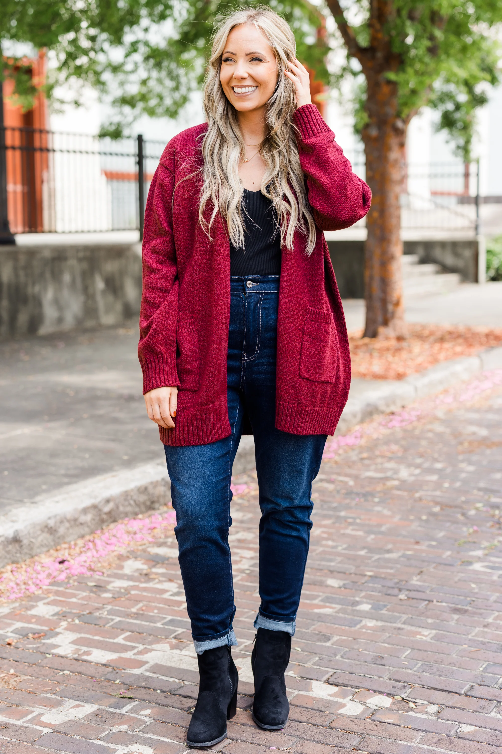 Go Everywhere Cardigan, Cabernet - Giverhouse