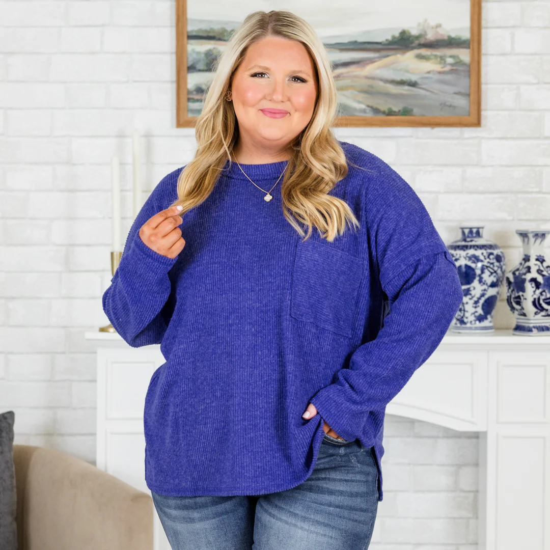 Lookin' Good Feelin' Better Sweater, Bright Blue - Giverhouse