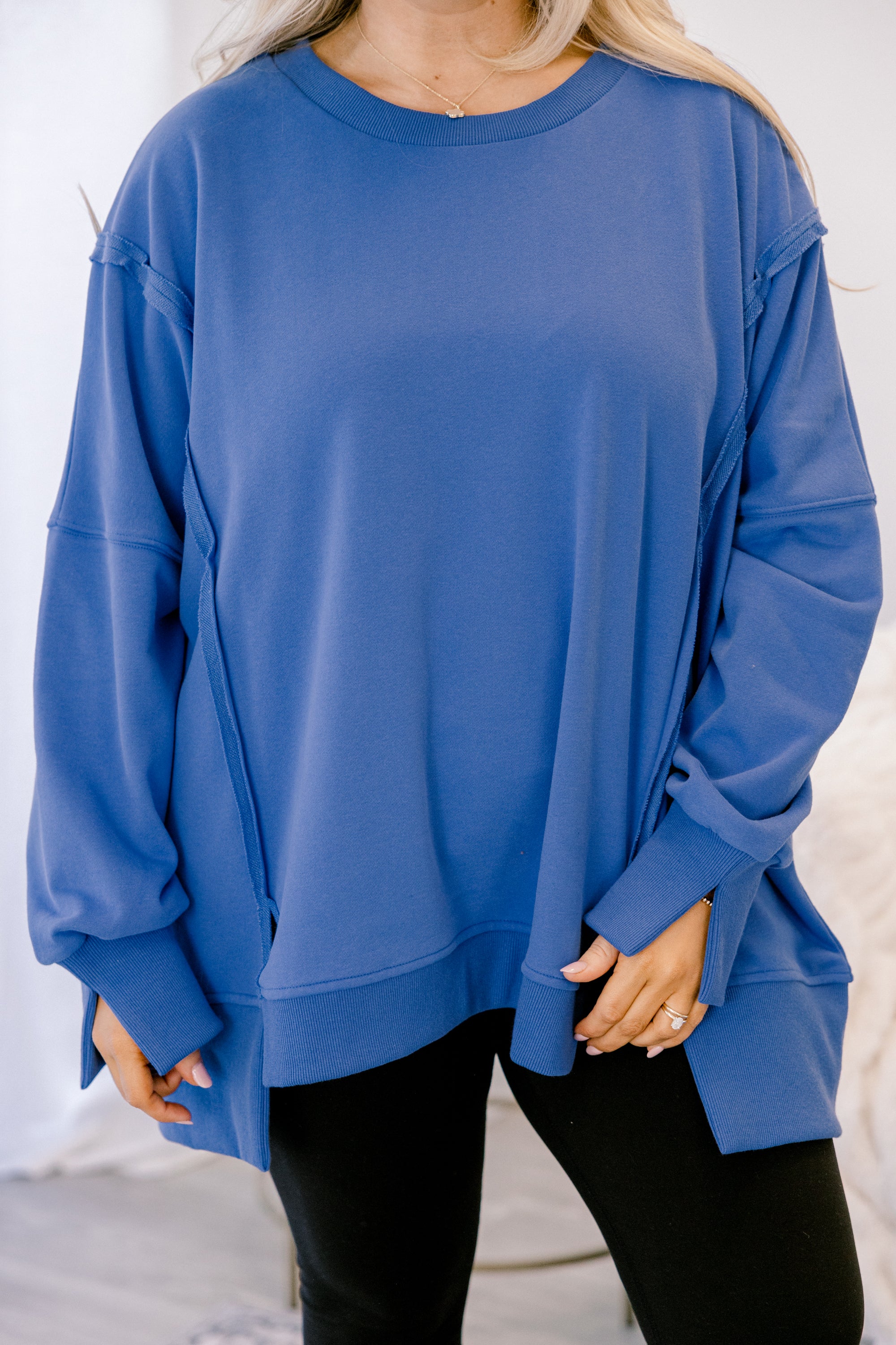 Sunset Glow Pullover, Bright Blue - Giverhouse