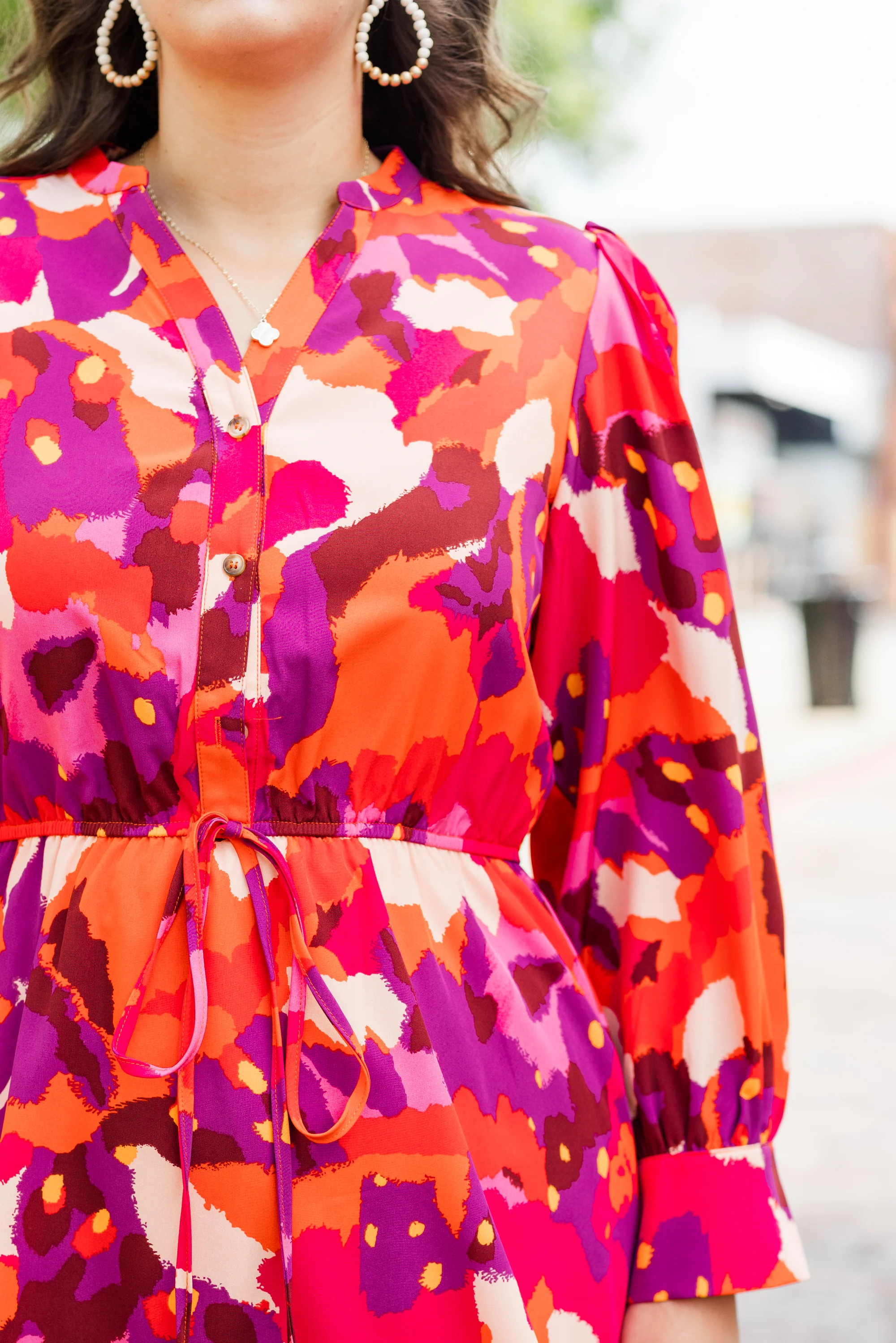 Touch Of Autumn Dress, Pink - Giverhouse