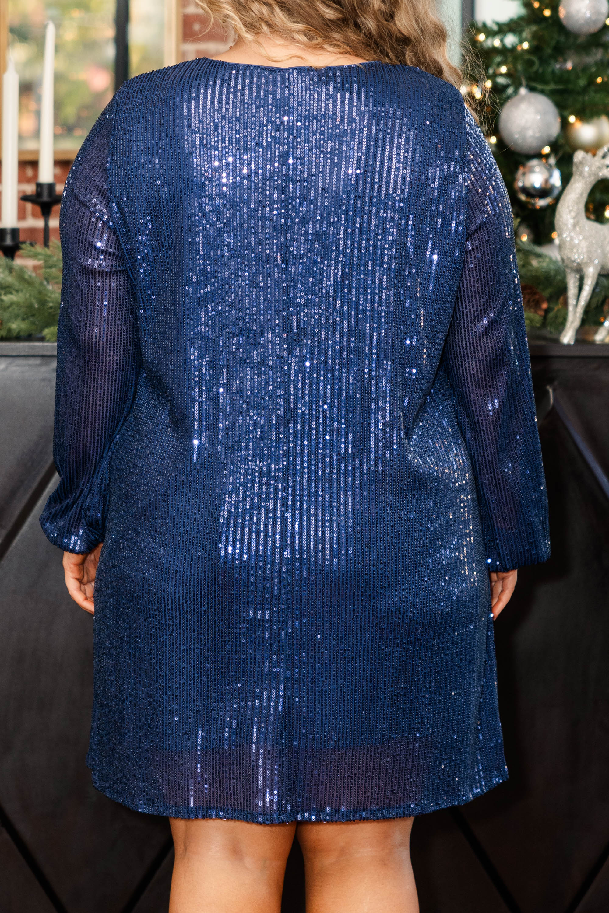 Glitter On The Floor Dress, Navy - Giverhouse