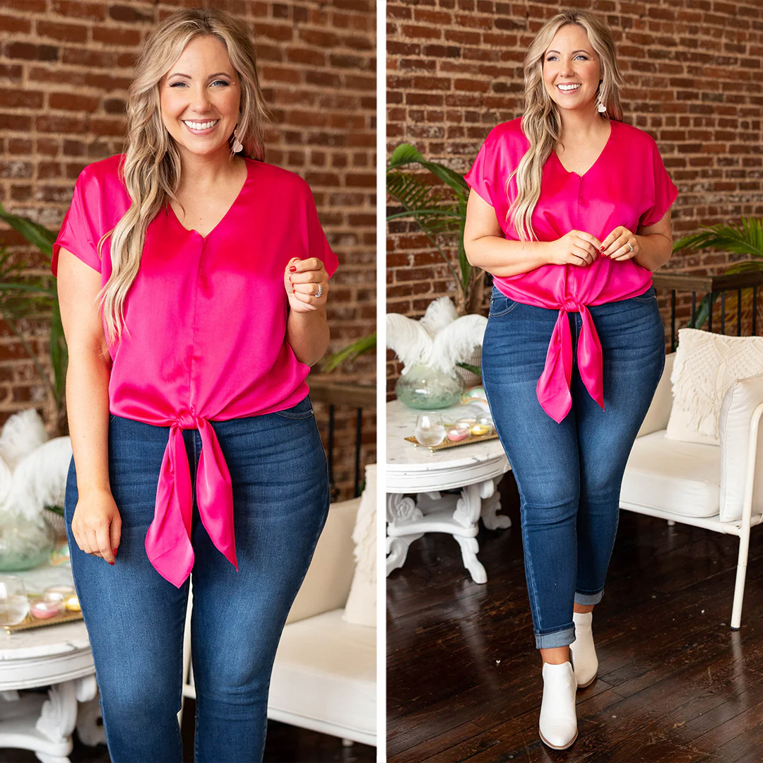 Suddenly Lovestruck Top, Hot Pink - Giverhouse