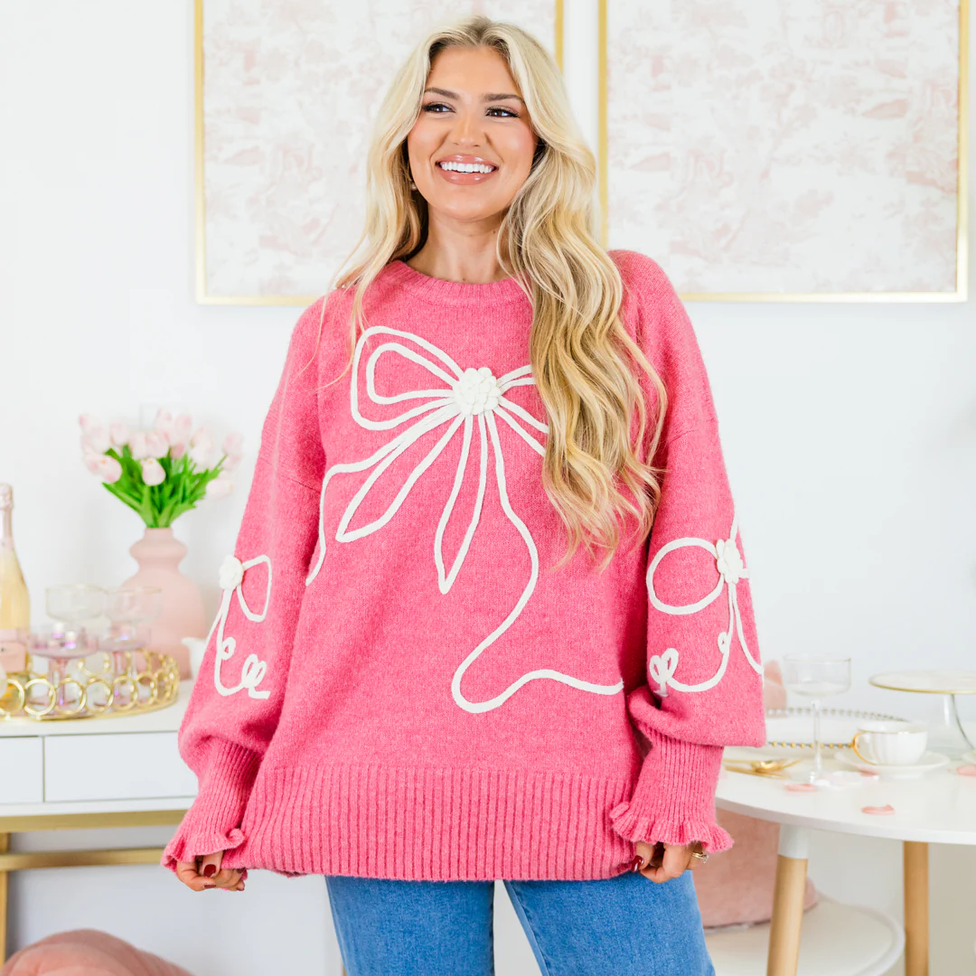 Walk And Sweet Talk Sweater, Pink - Giverhouse
