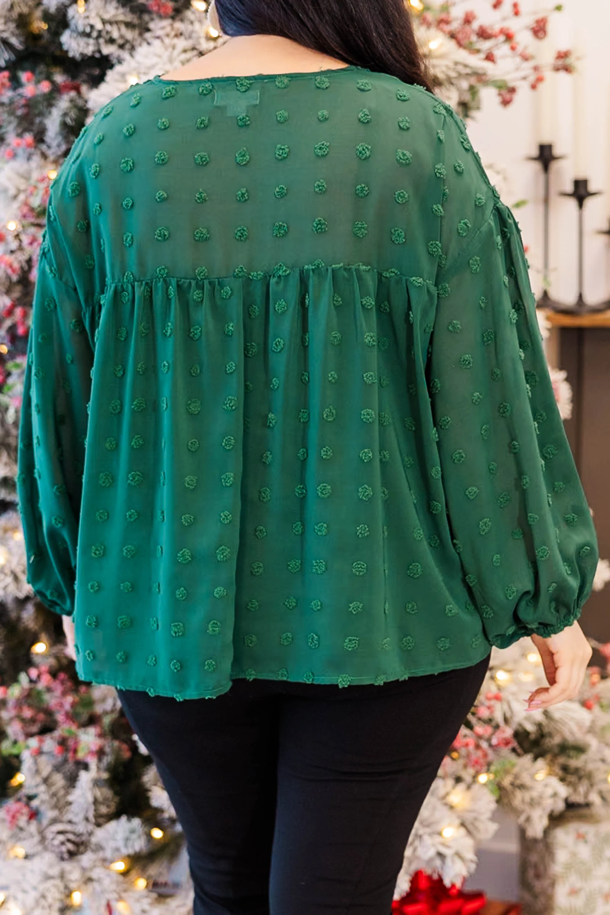 A Dot And A Skip Away Top, Green - Giverhouse