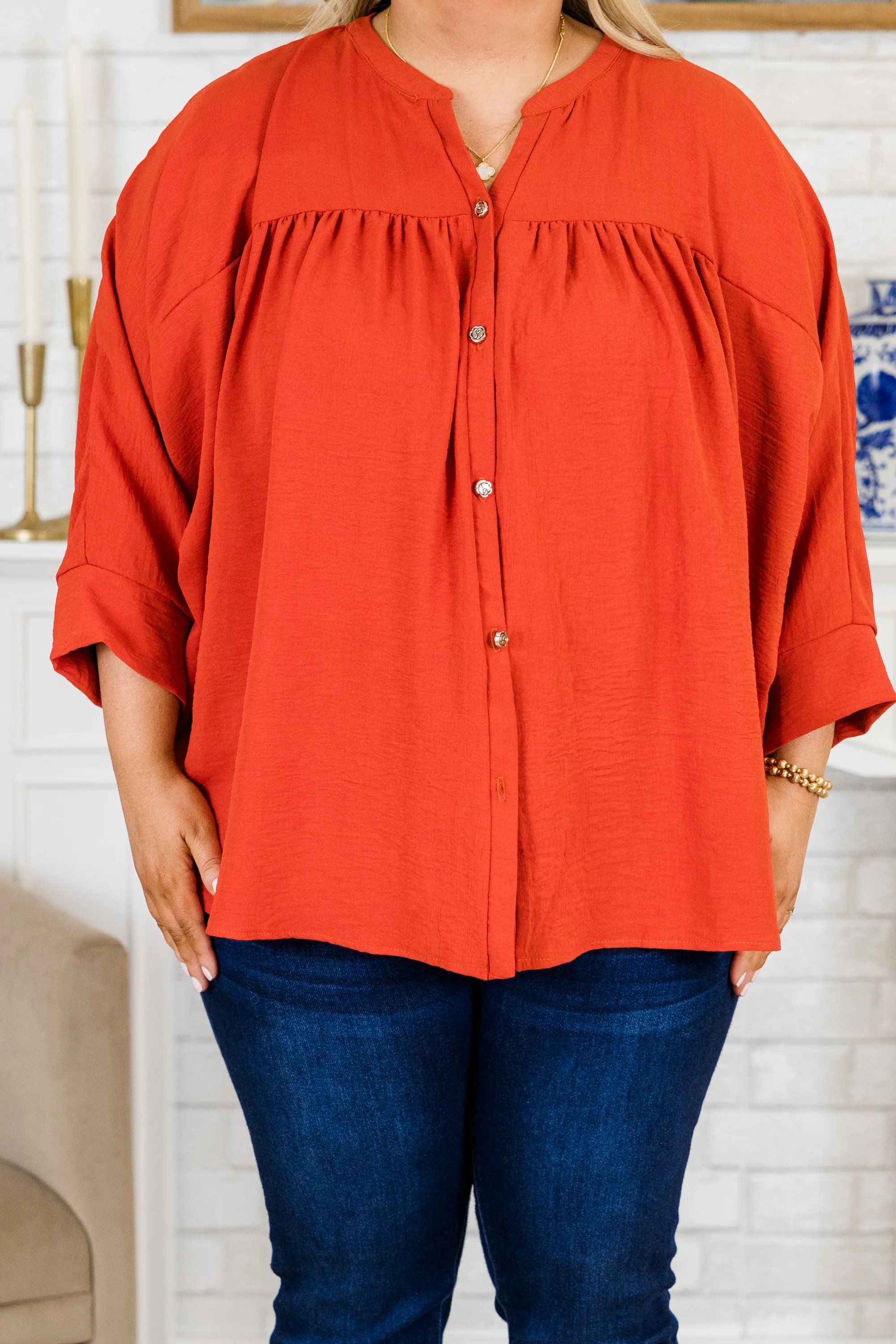 Fond Reflections Top, Orange - Giverhouse