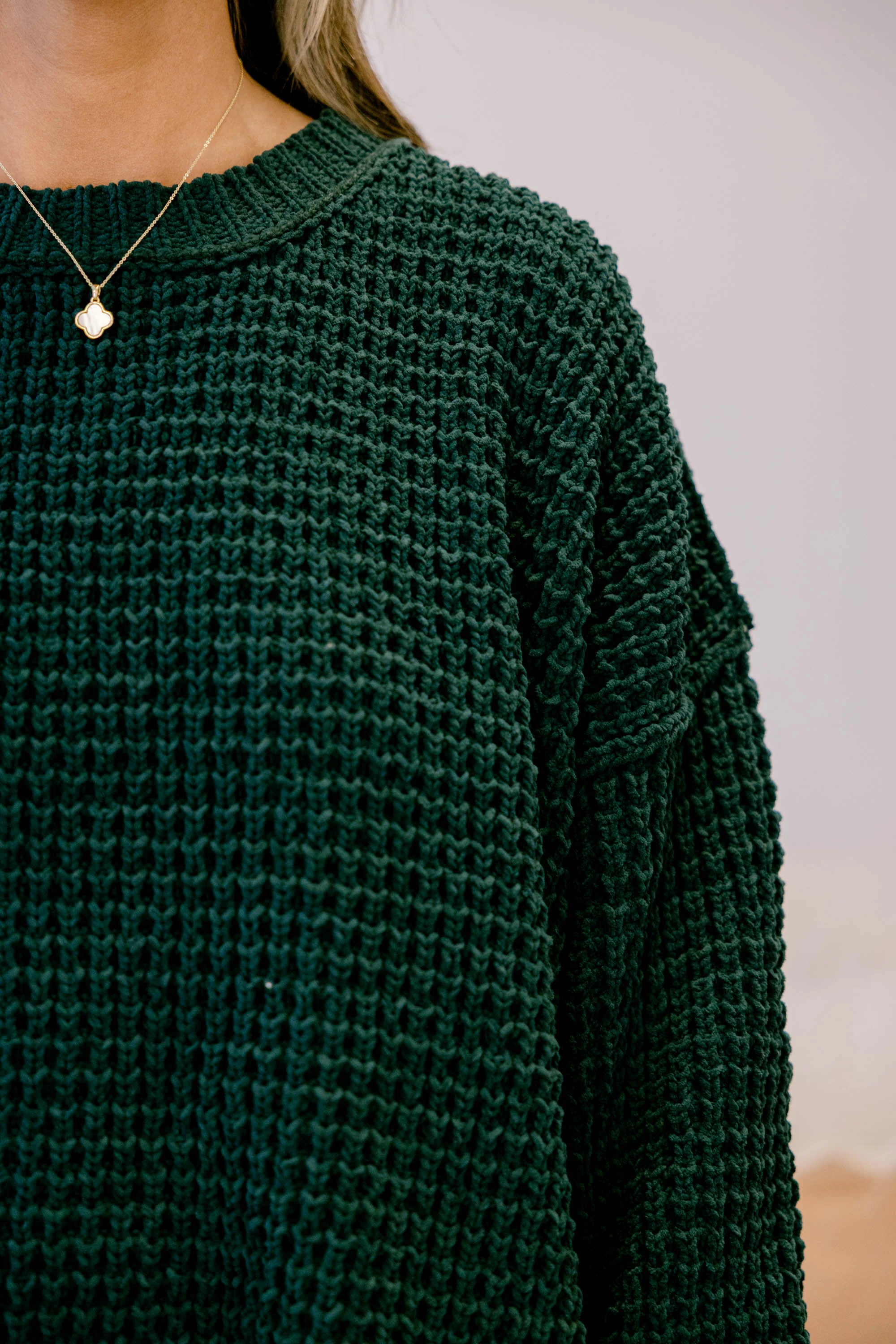Falling Petals Sweater, Green - Giverhouse