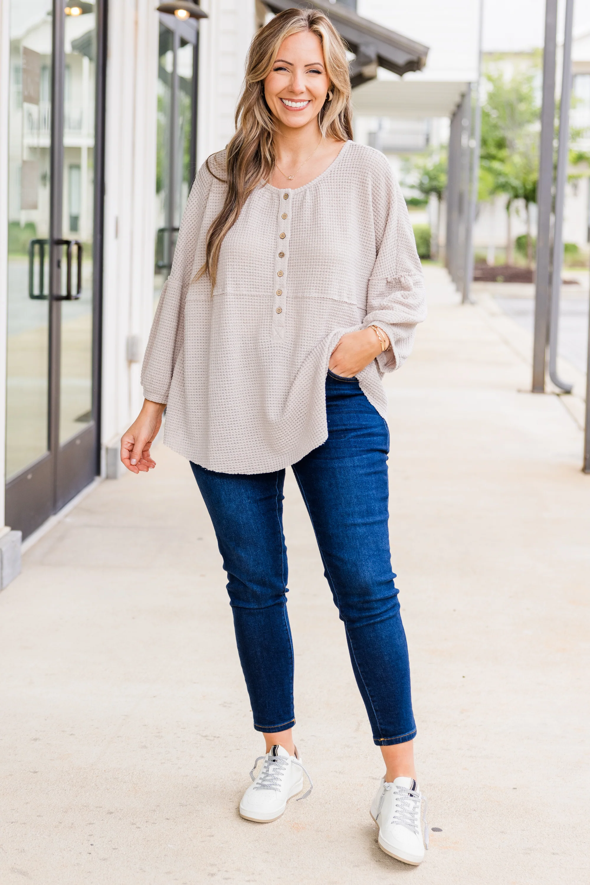 Eternal Embrace Top, Beige - Giverhouse