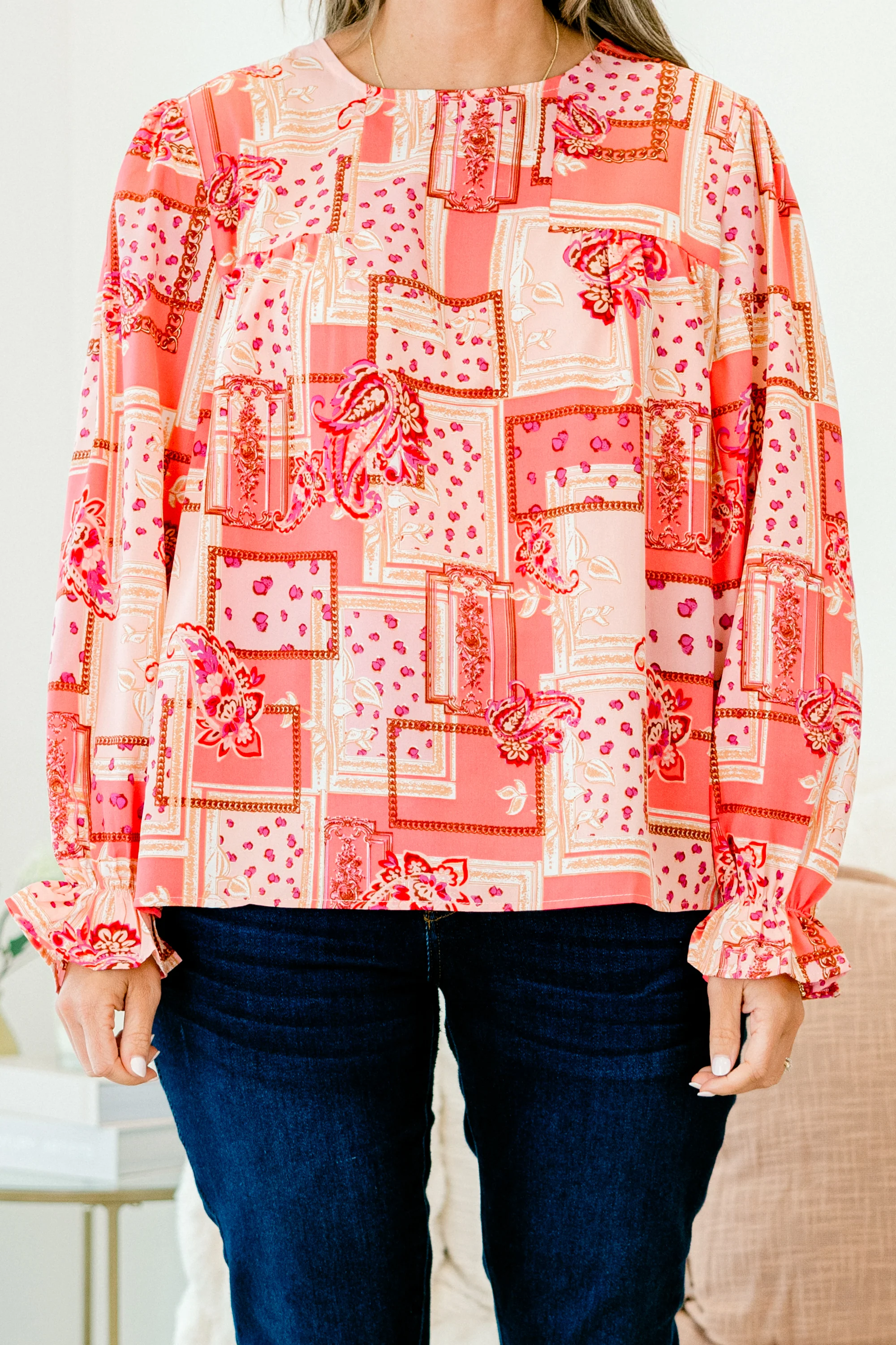 Wanderlust Journey Top, Pink-Red - Giverhouse