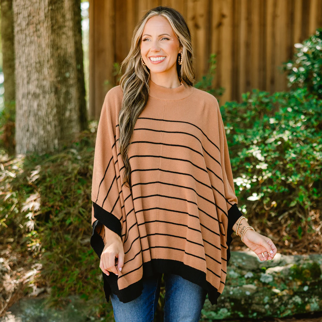 Warm Hugs Poncho, Khaki - Giverhouse