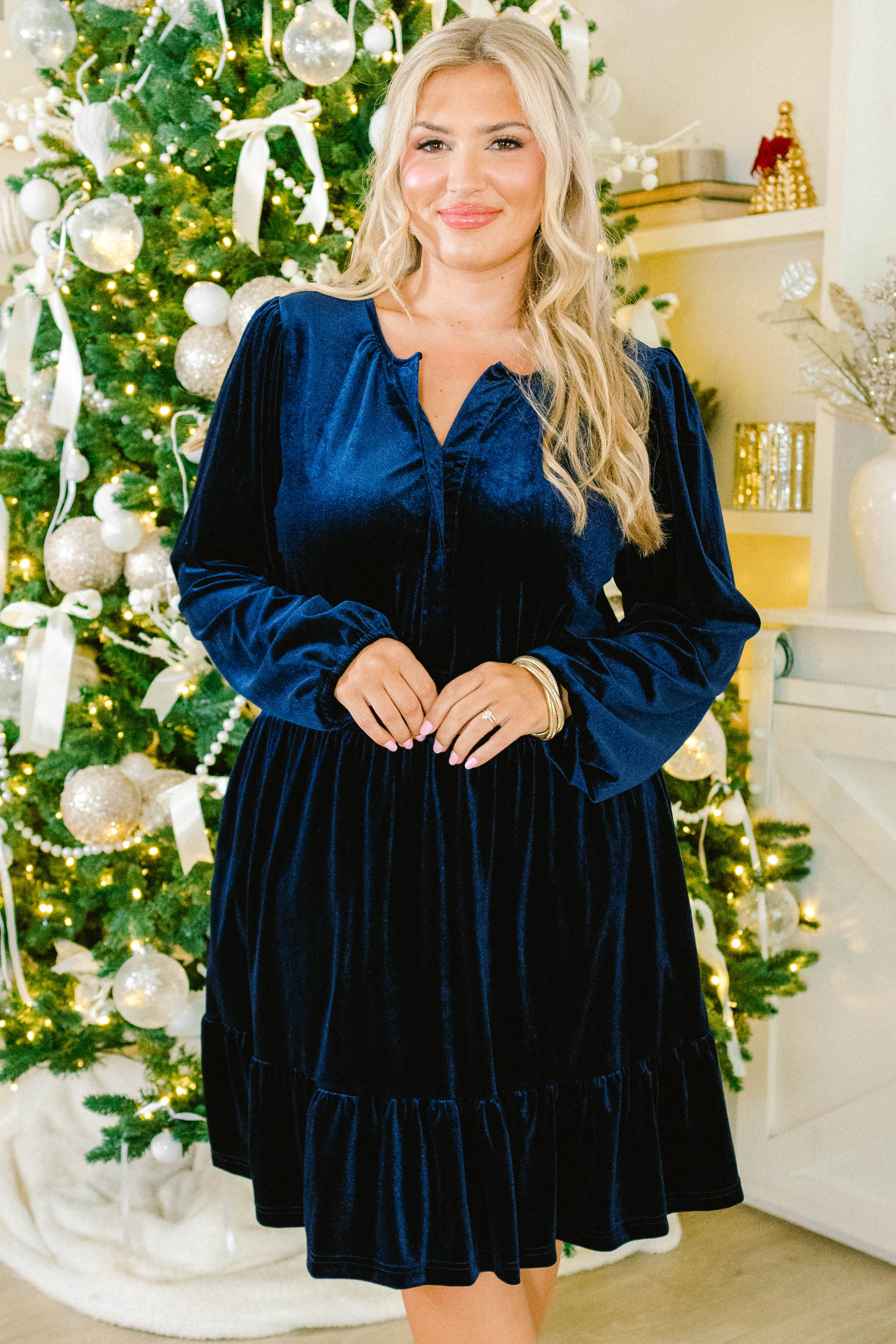 Velvet Vine Dress, Blue - Giverhouse